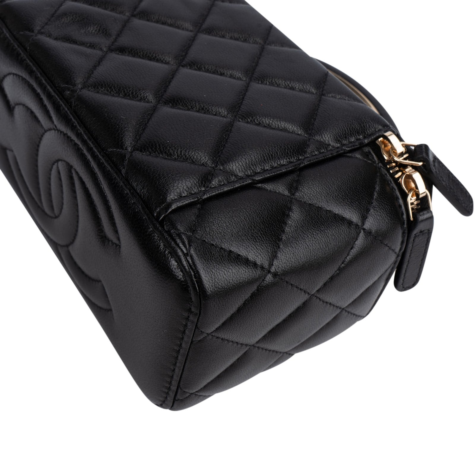 Chanel Quilted Lambskin Vanity Case Crossbody Handbag