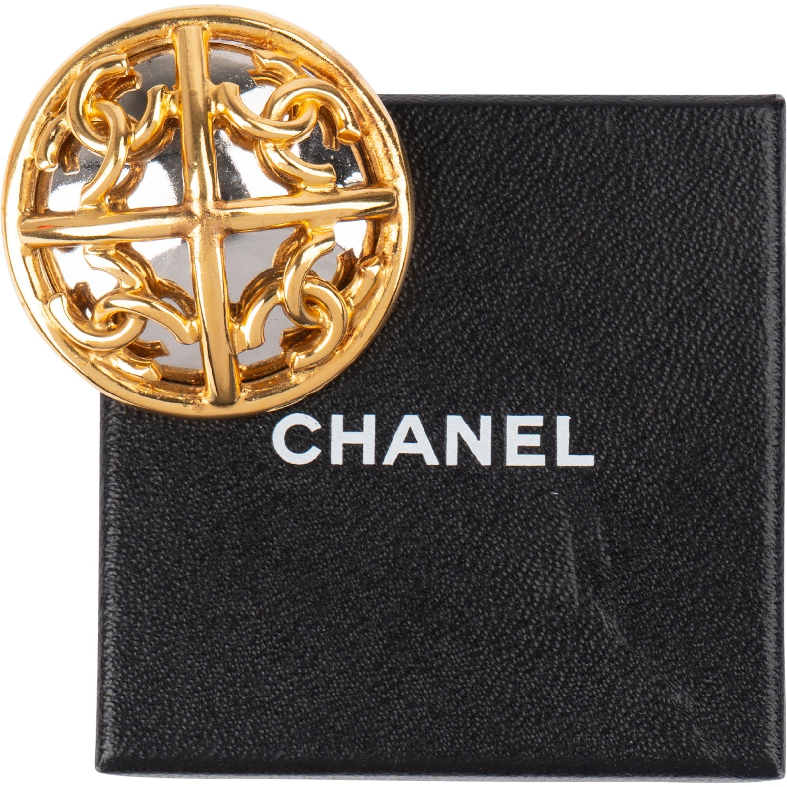 Chanel - Golden CC Cross Brosche 93P