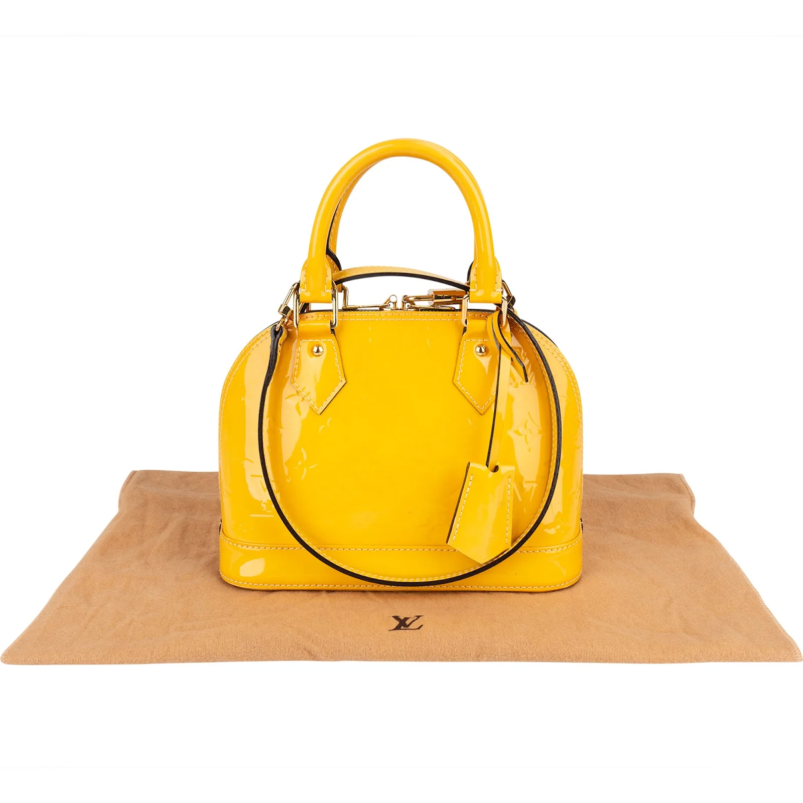Louis Vuitton Monogram Yellow Vernis Alma BB Handbag