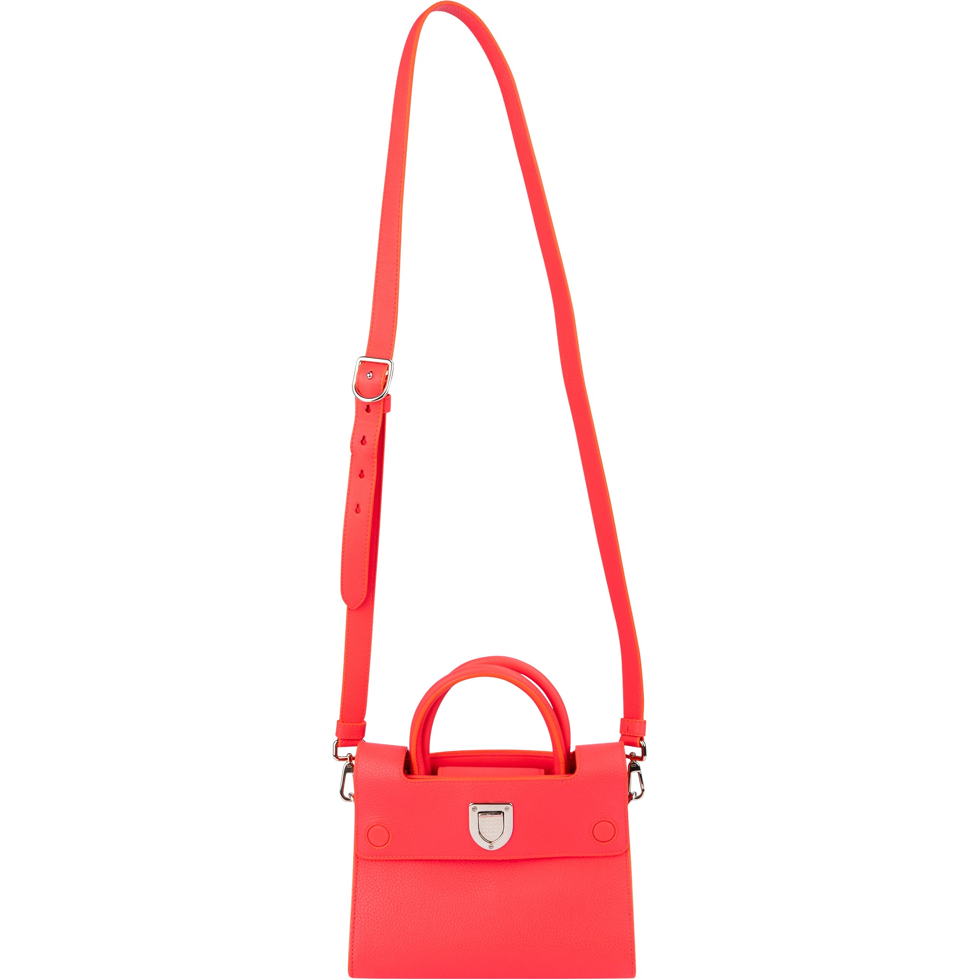 Christian Dior Neon Pink Grained Calfskin Mini Diorever Crossbody Bag