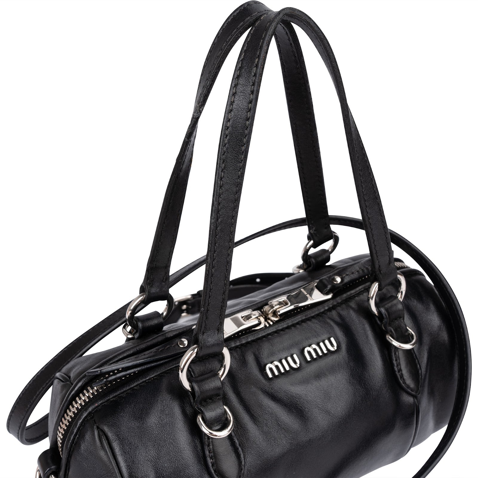 Miu Miu Soft Calf Leather Mini Boston Crossbody Bag