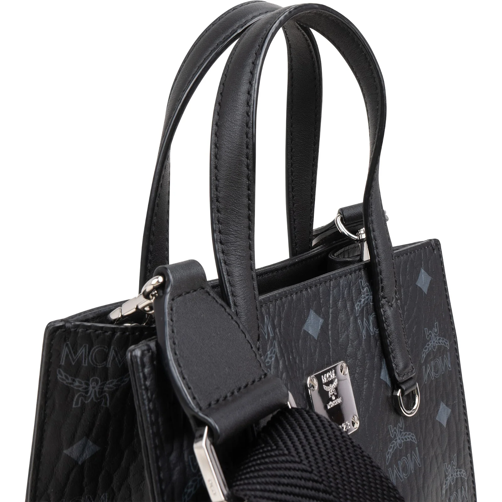 MCM Monogram Visetos Aren Mini Vertical Handbag