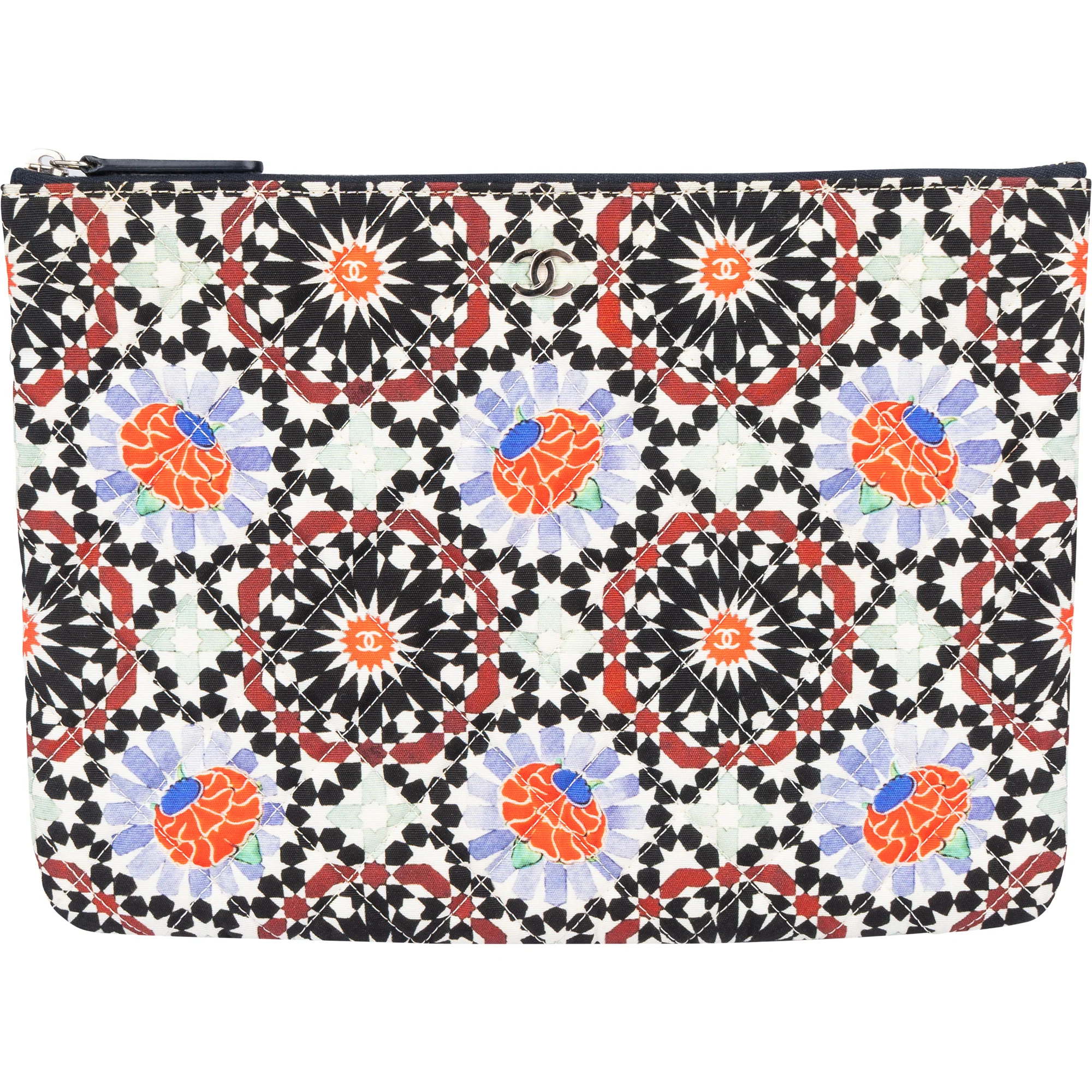 Chanel Quilted Canvas Mosaic Print Clutch