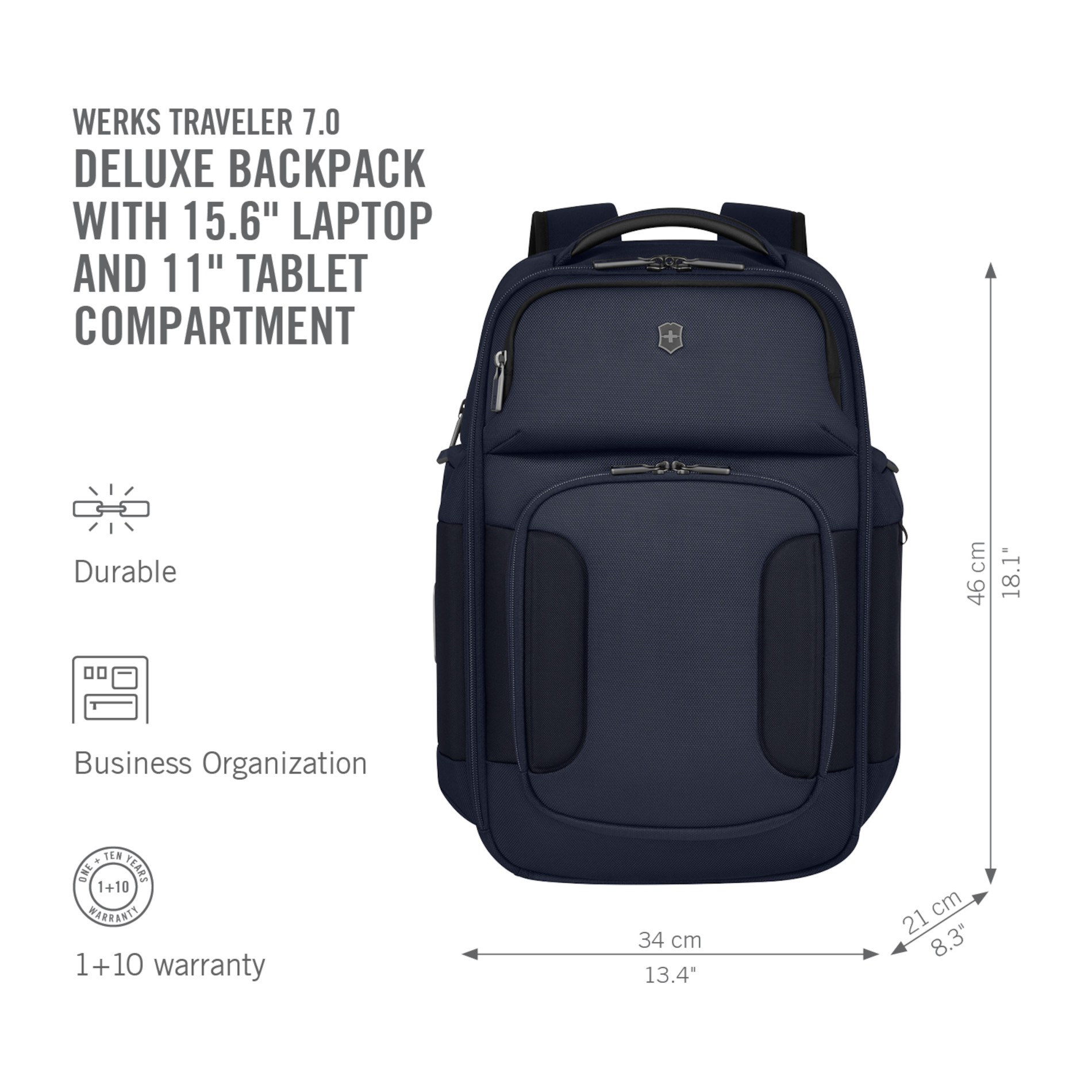 Werks Traveler 7.0 Deluxe Backpack - Navy Blue