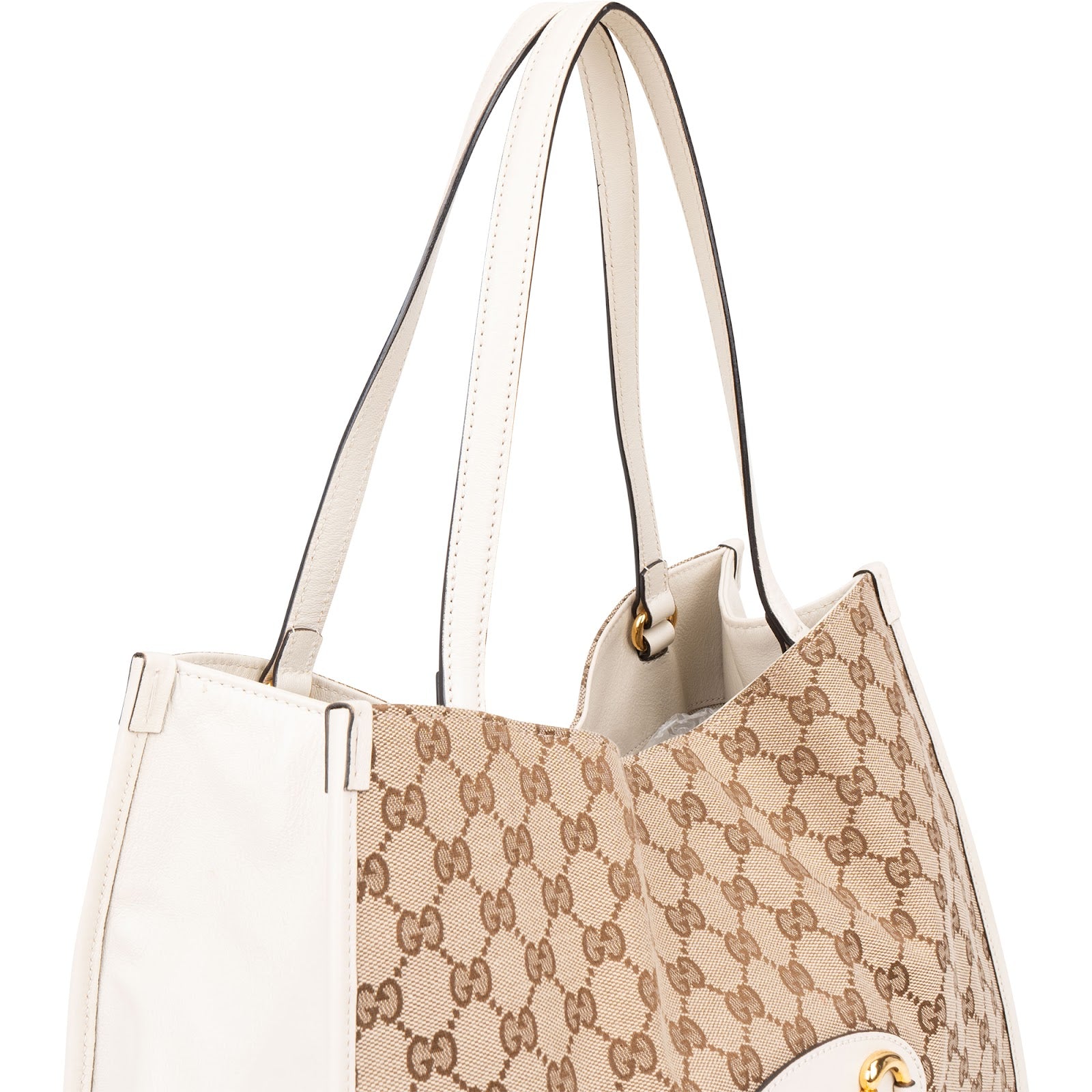 Gucci Monogram GG Canvas Horsebit Tote Shoulder Bag