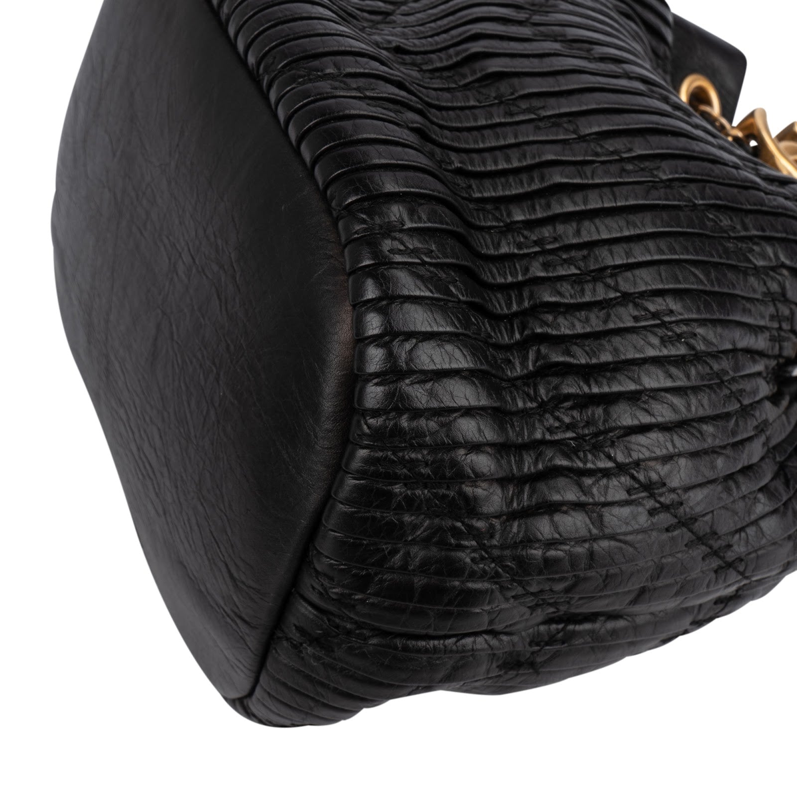 Chanel Pleated Calfskin Small Coco Pleats Drawstring Bucket Crossbody Bag