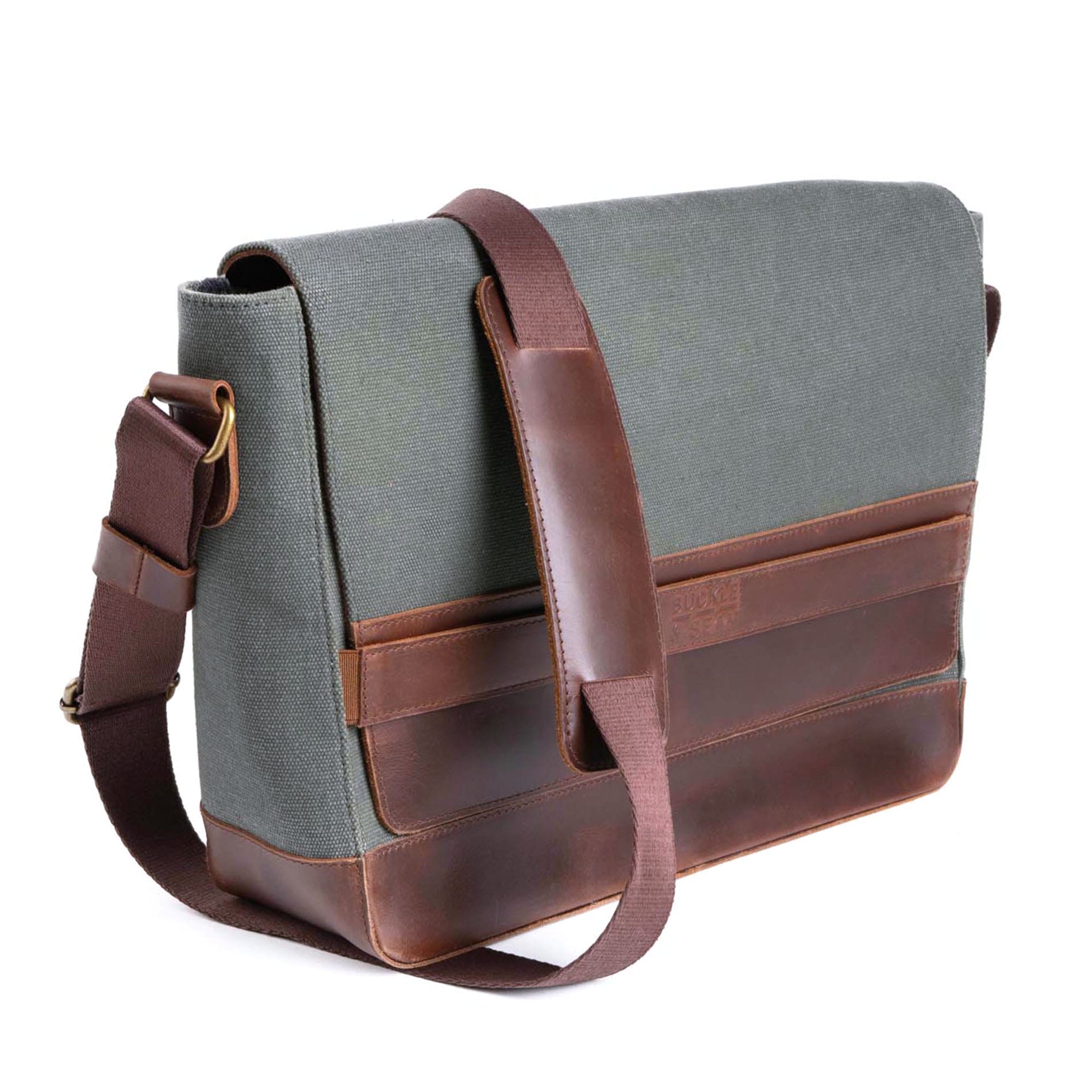 Messenger Bag Times Canvas - GREEN/BLU