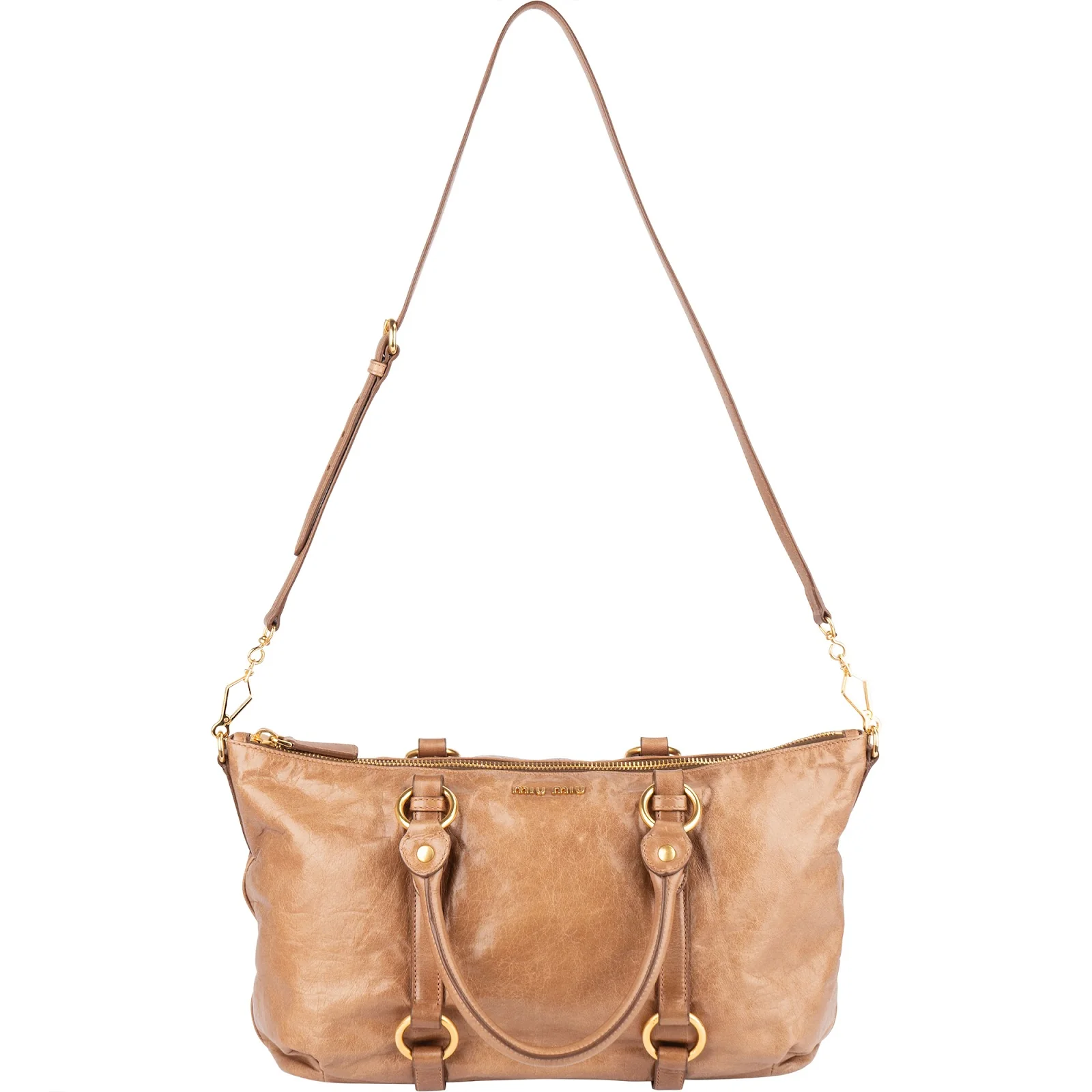 Miu Miu Vitello Lux Leather Satchel Handbag