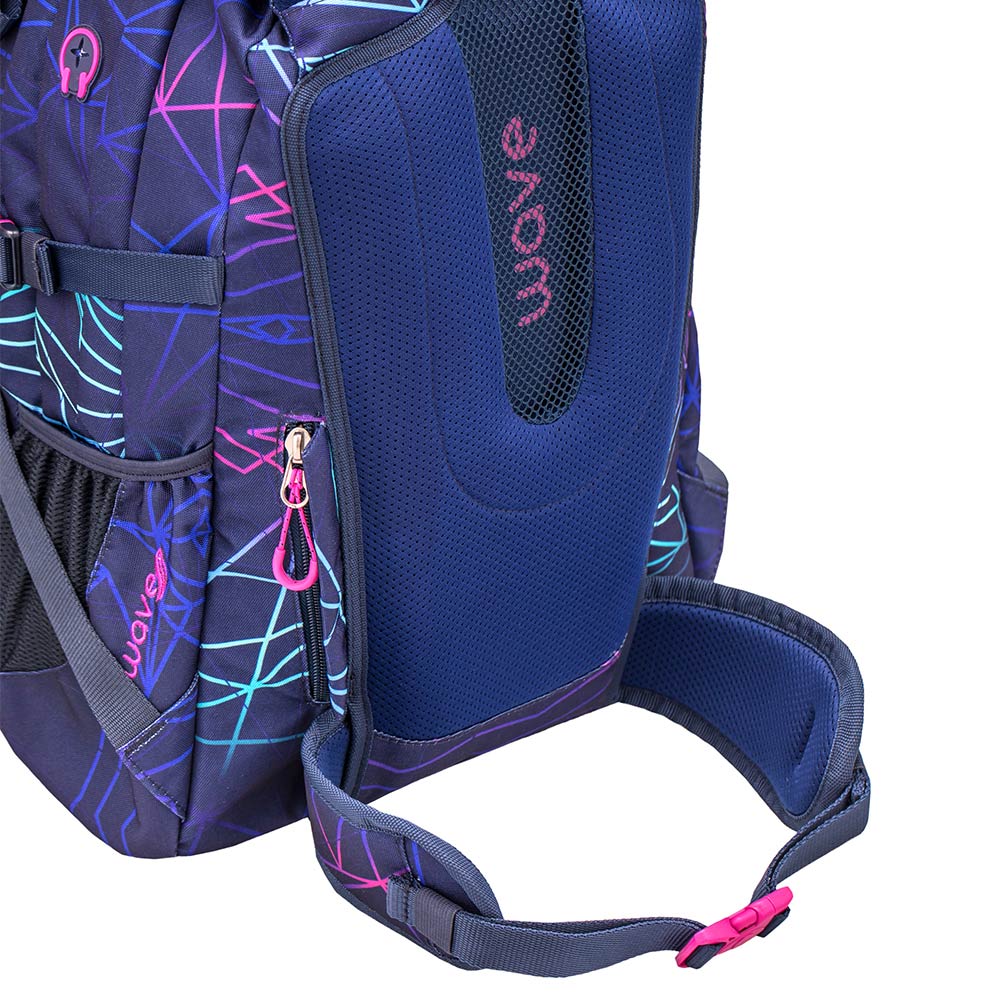 Wave Infinity Schulrucksack Set 2 tlg. "Stripes Purple"