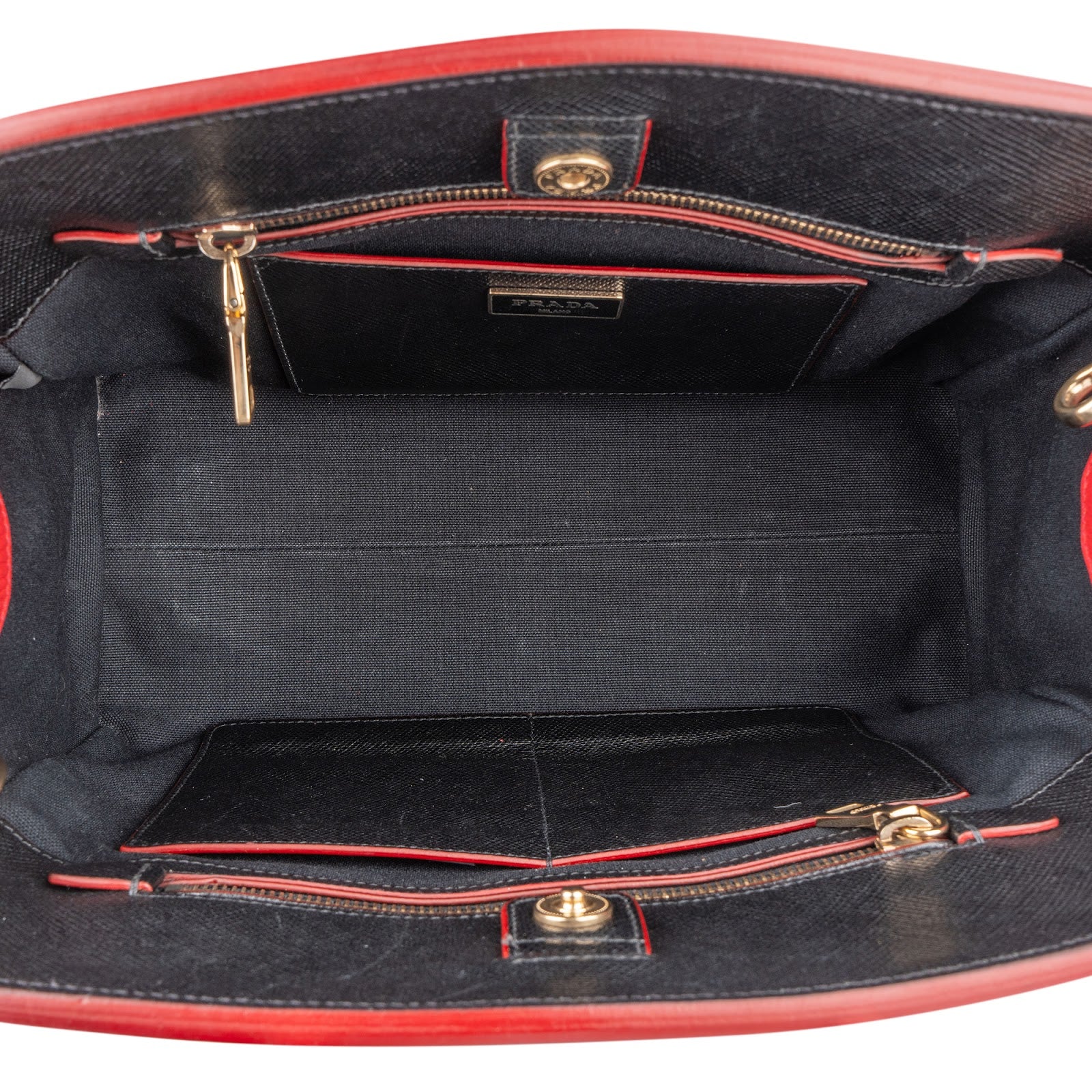 Prada Saffiano and Calf Leather Twin Pocket Handbag