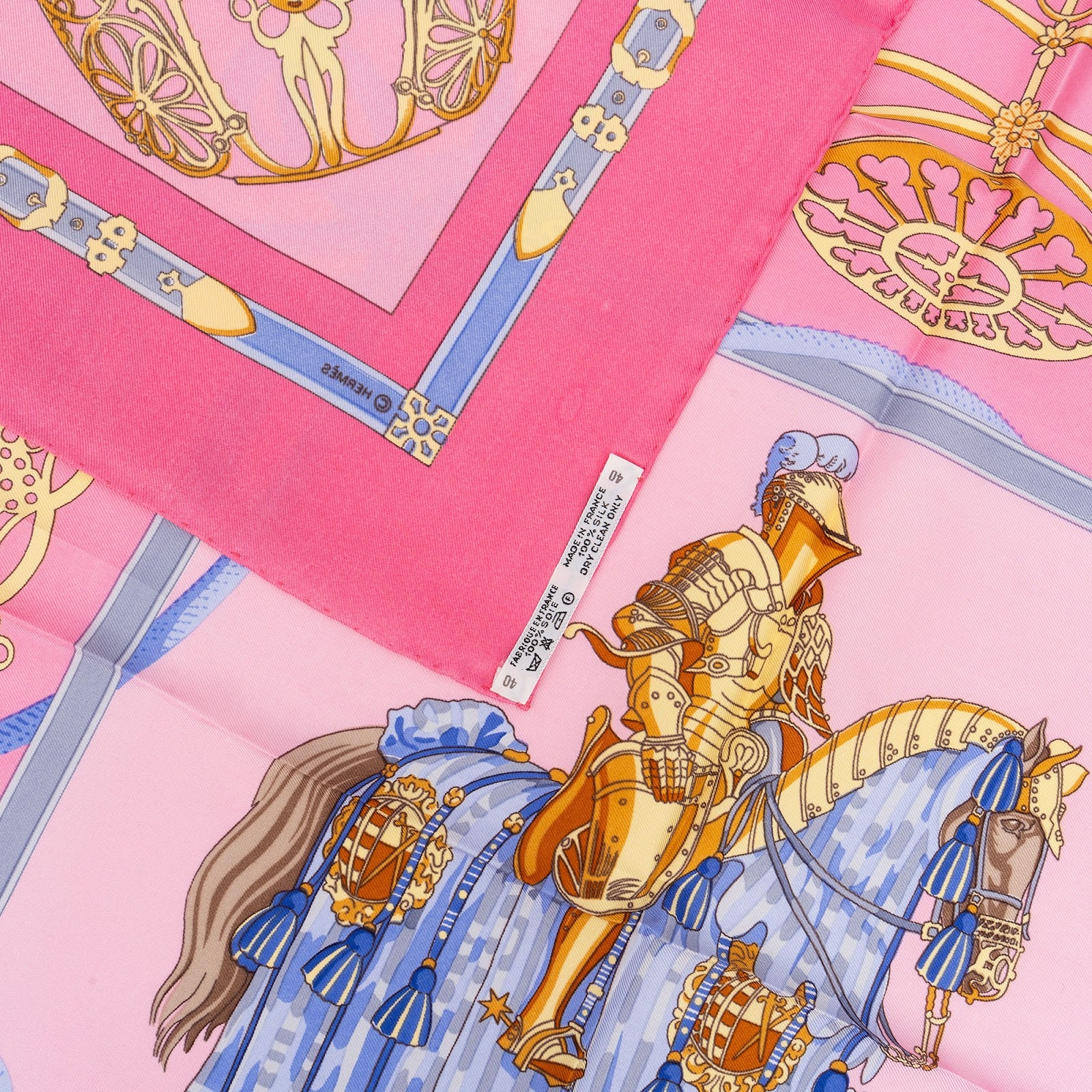 Hermès-  Les Muserolles Silk Carre 90 Scarf