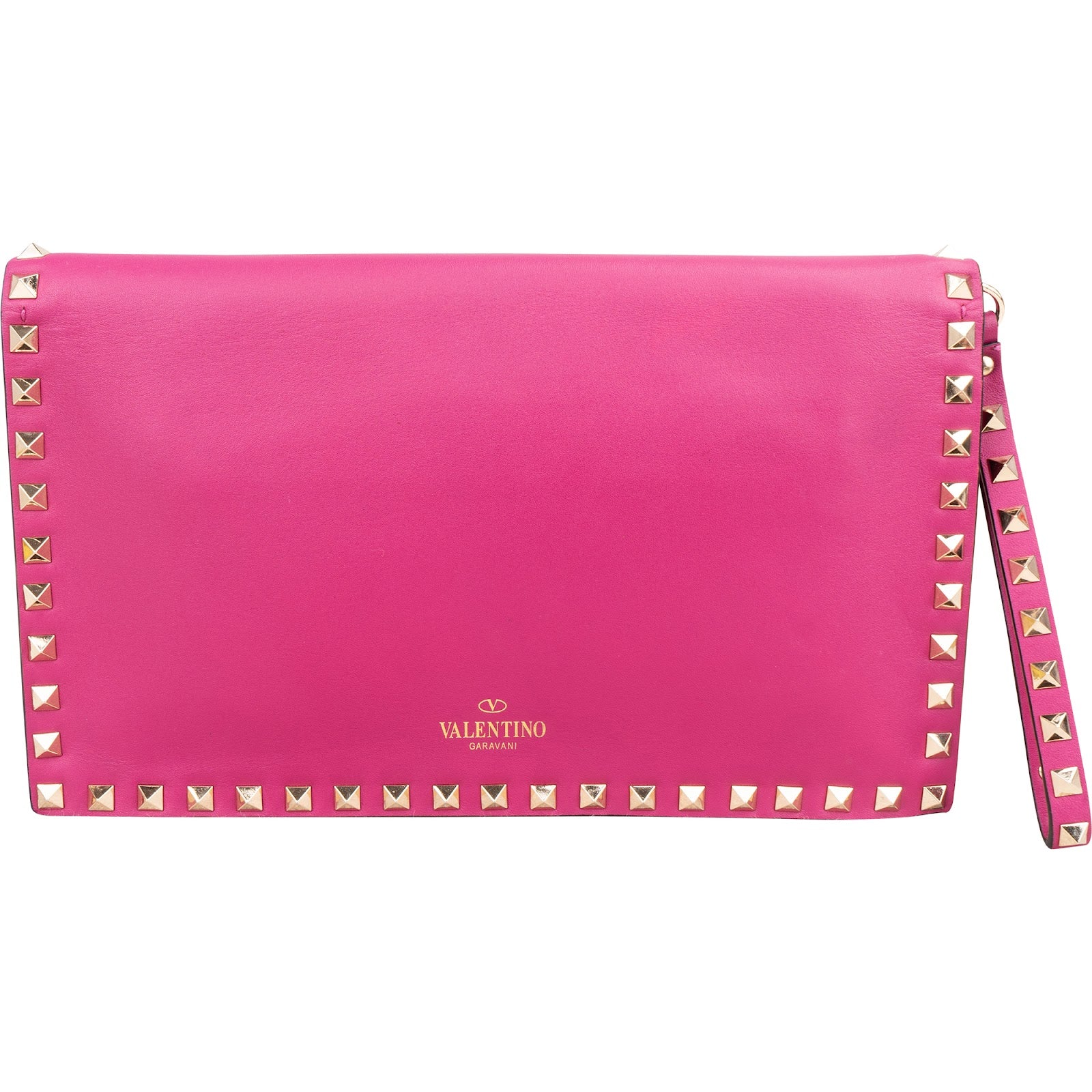 Valentino Garavani roze leren Rockstud-clutch