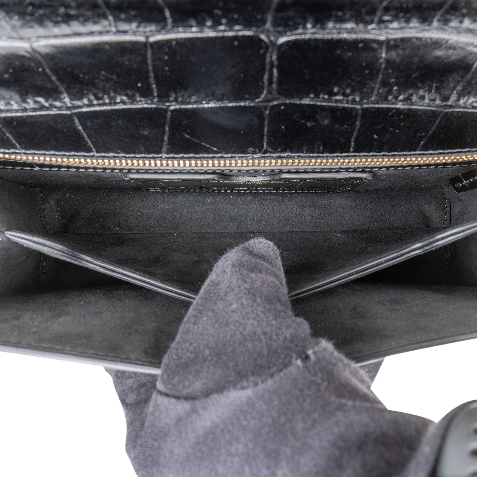 Alexander McQueen – Croc Jewelled Knuckle Crossbody Bag