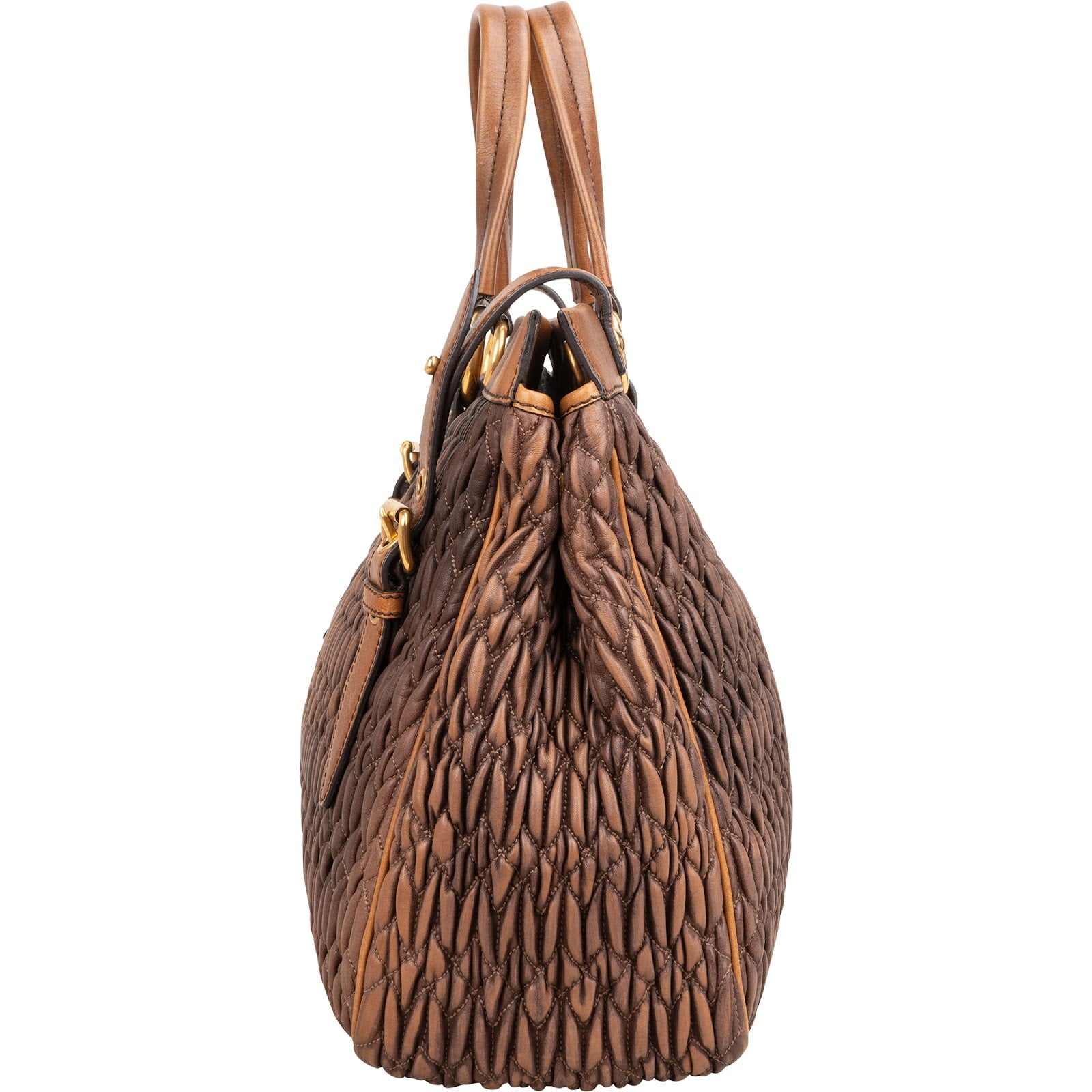 Miu Miu Matelassé Nappa Leather Bicolor Satchel