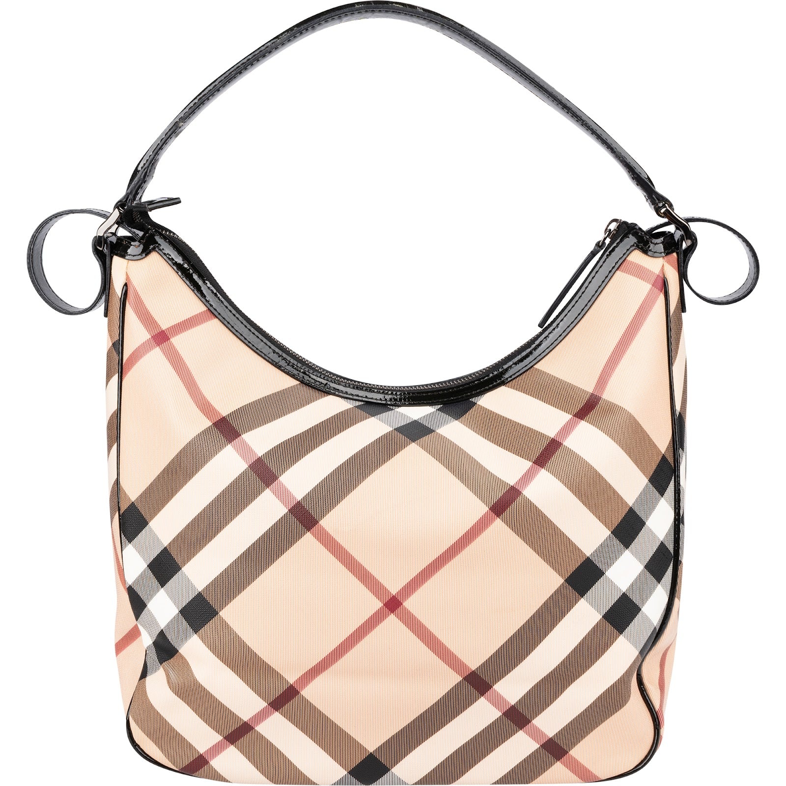 Burberry Nova-Check Monogram Hobo Shoulder Bag