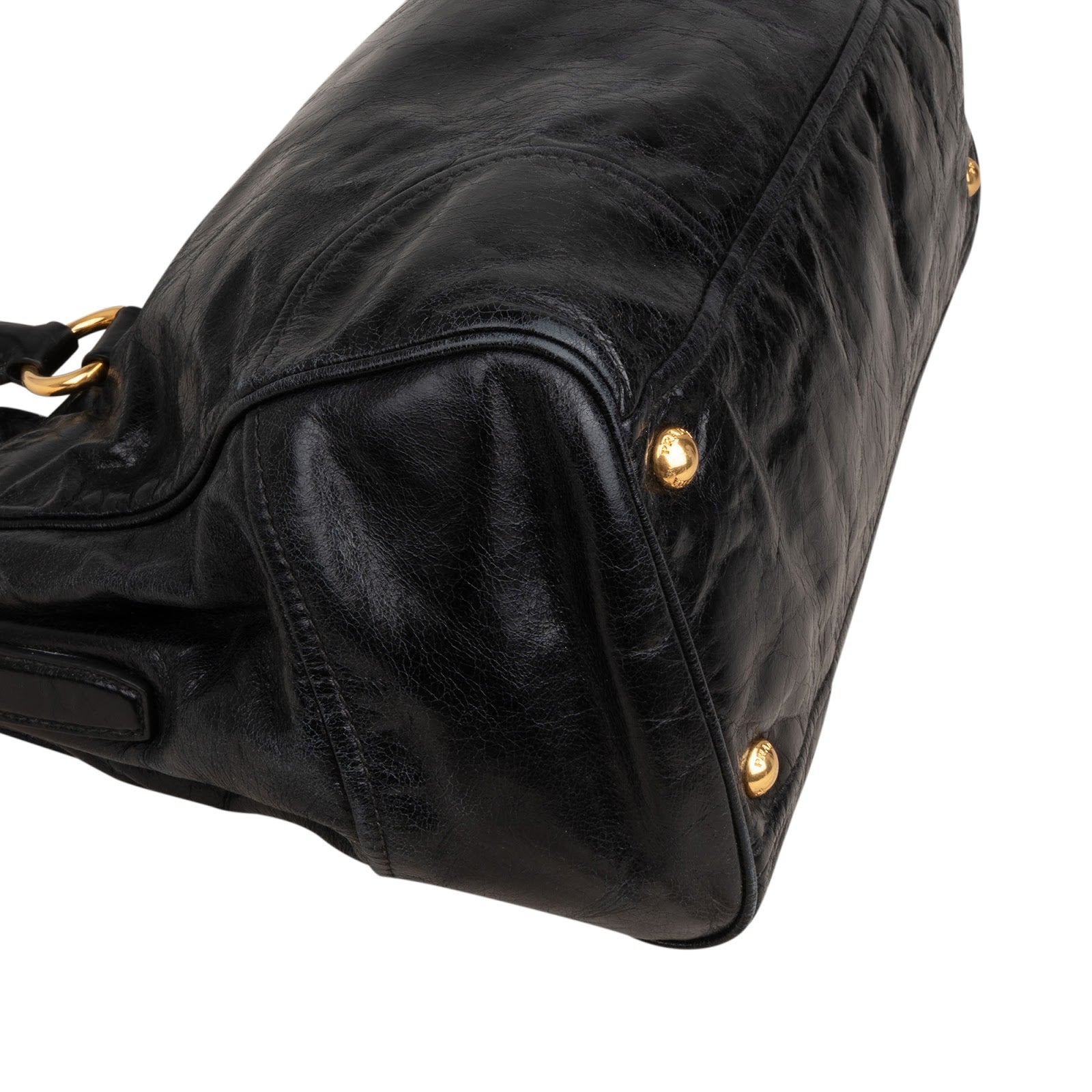 Prada Vitello Shine Leather Bauletto Handbag