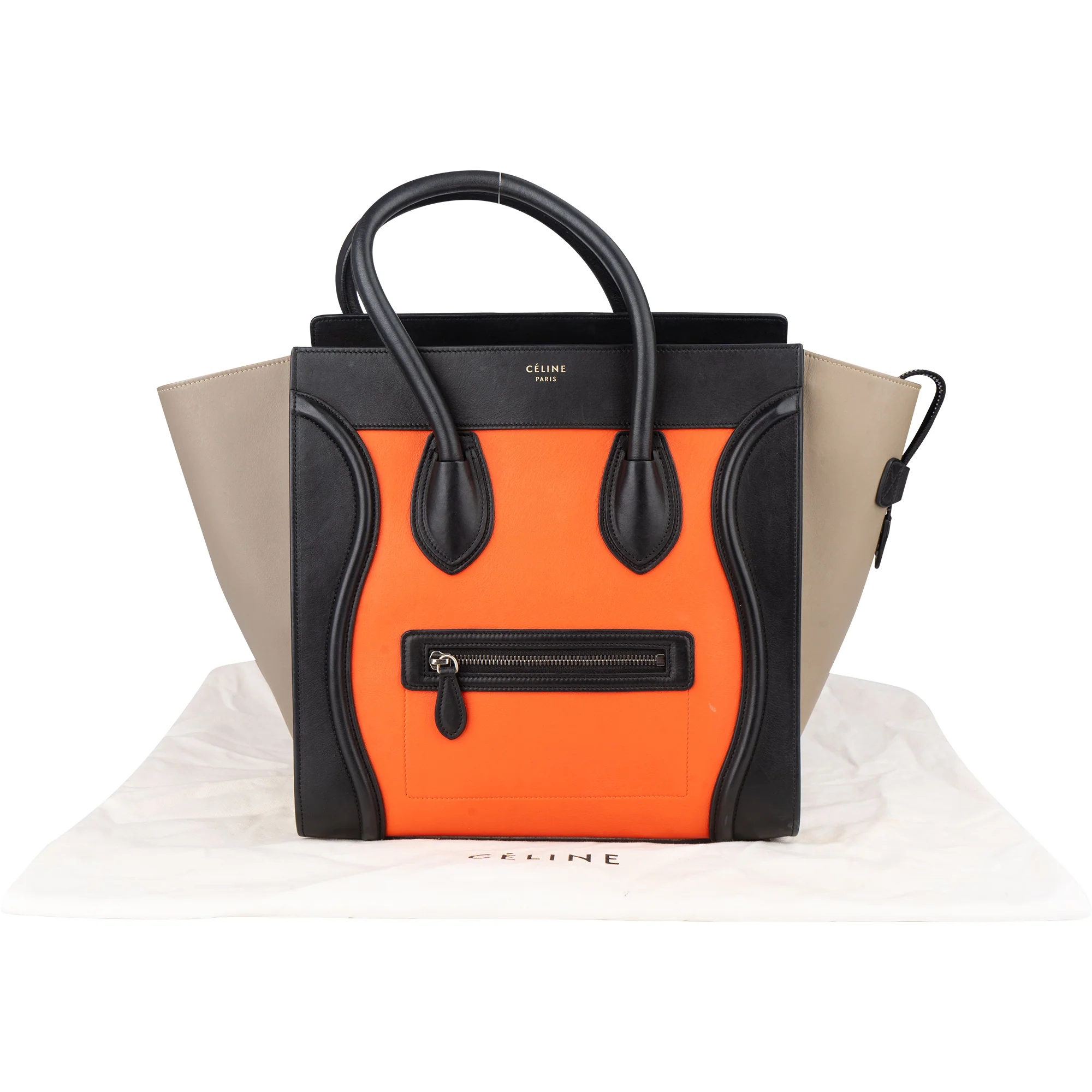 Céline Tricolor Leather Luggage Handbag