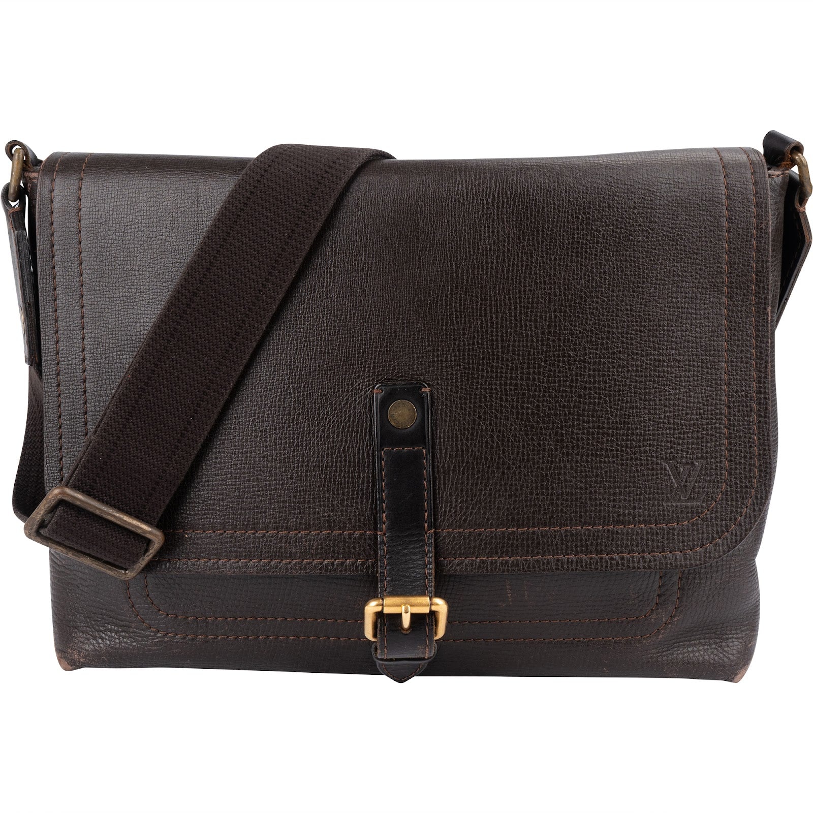Louis Vuitton Leather Utah Leather Omaha Messenger Bag