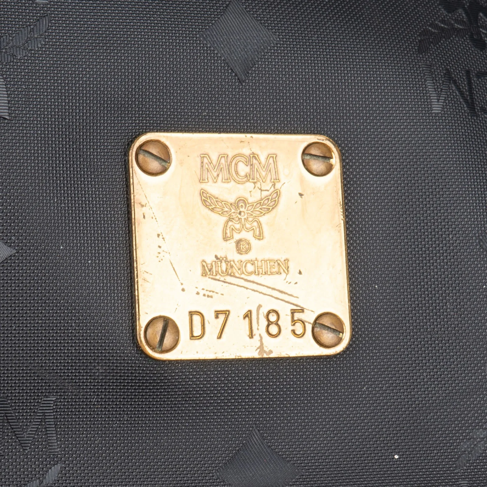 MCM Monogram Visetos Black Nylon Bucket Crossbody Bag