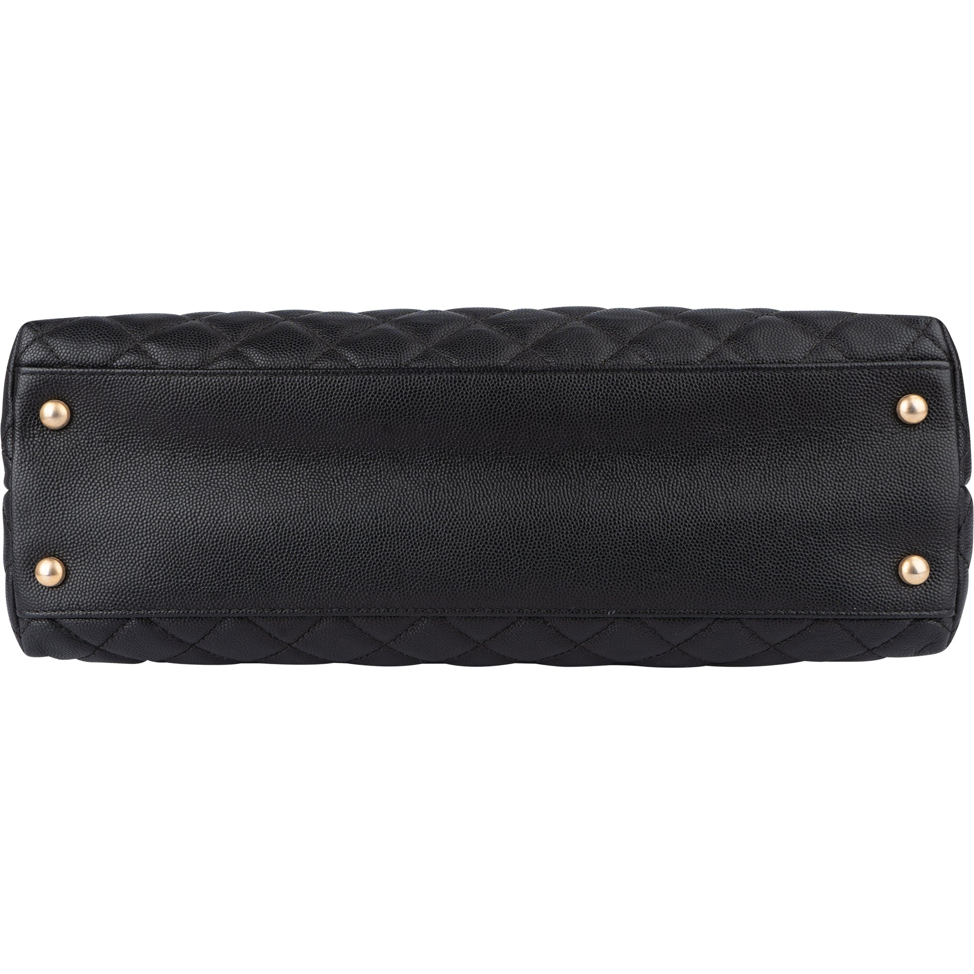 Chanel Lizard Quilted Caviar Leather CC Coco Top Handle Handbag