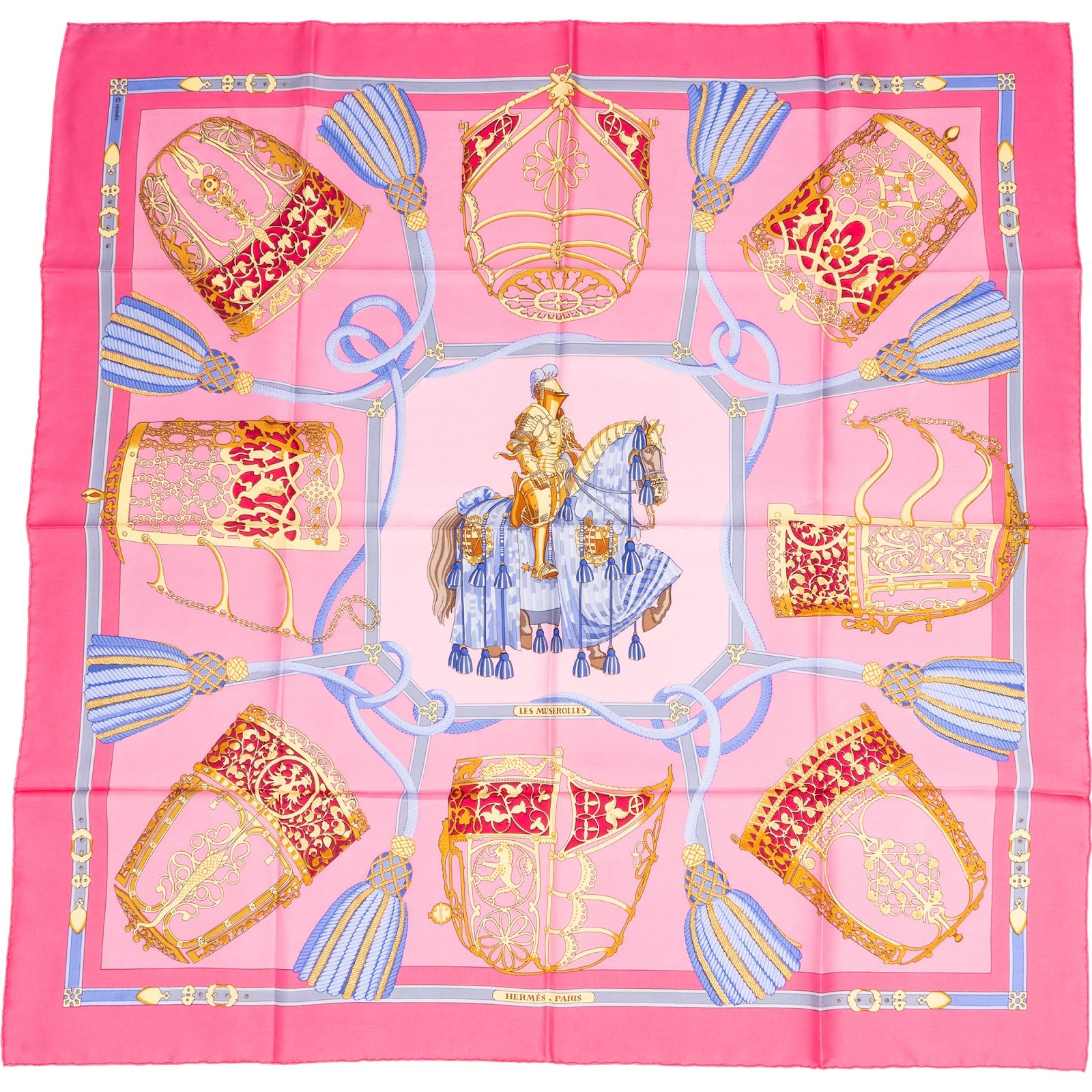 Hermès-  Les Muserolles Silk Carre 90 Scarf