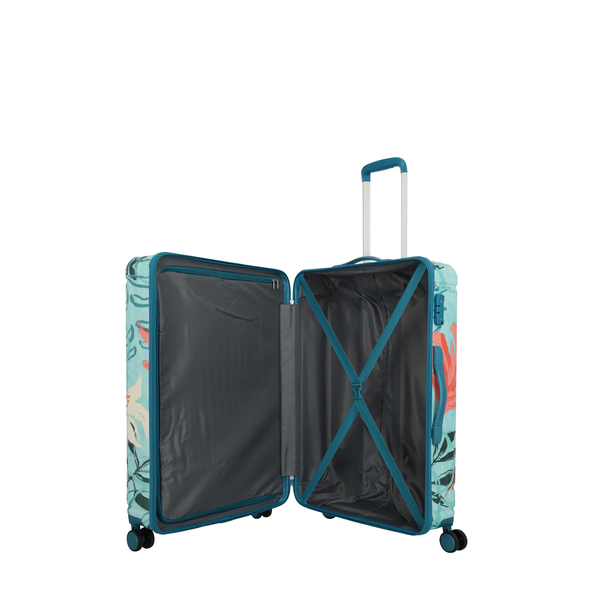 CRUISE Trolley L (77 cm) mit 4 Rollen - Türkise Lilie