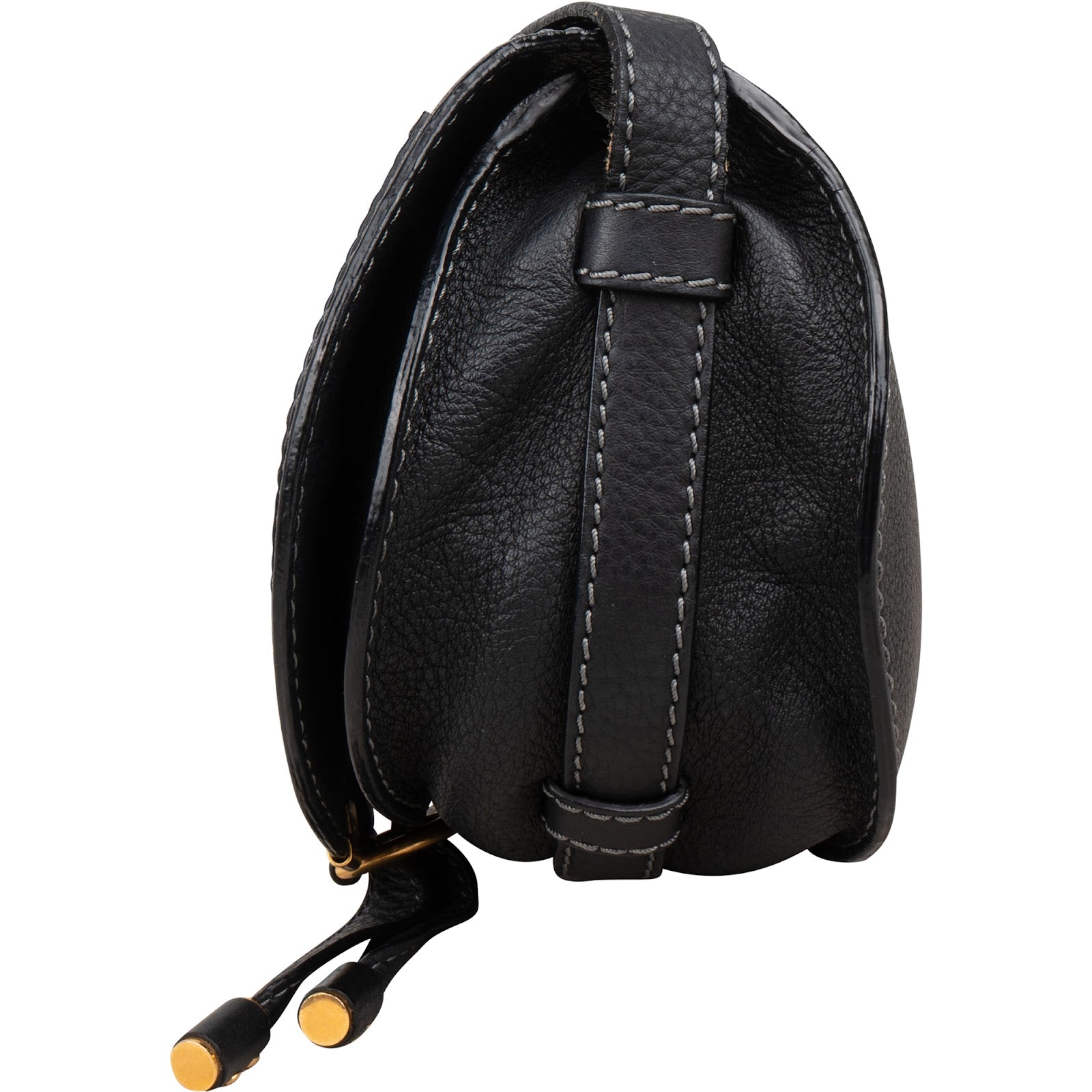 Chloé Grained Calfskin Marcie Mini Saddle Crossbody Bag