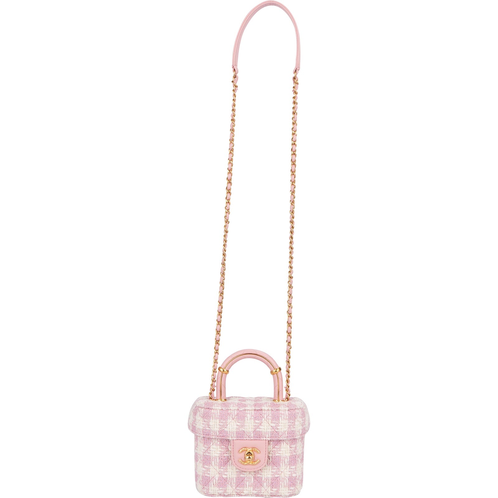 Chanel Quilted Tweed Top Handle CC Vanity Case