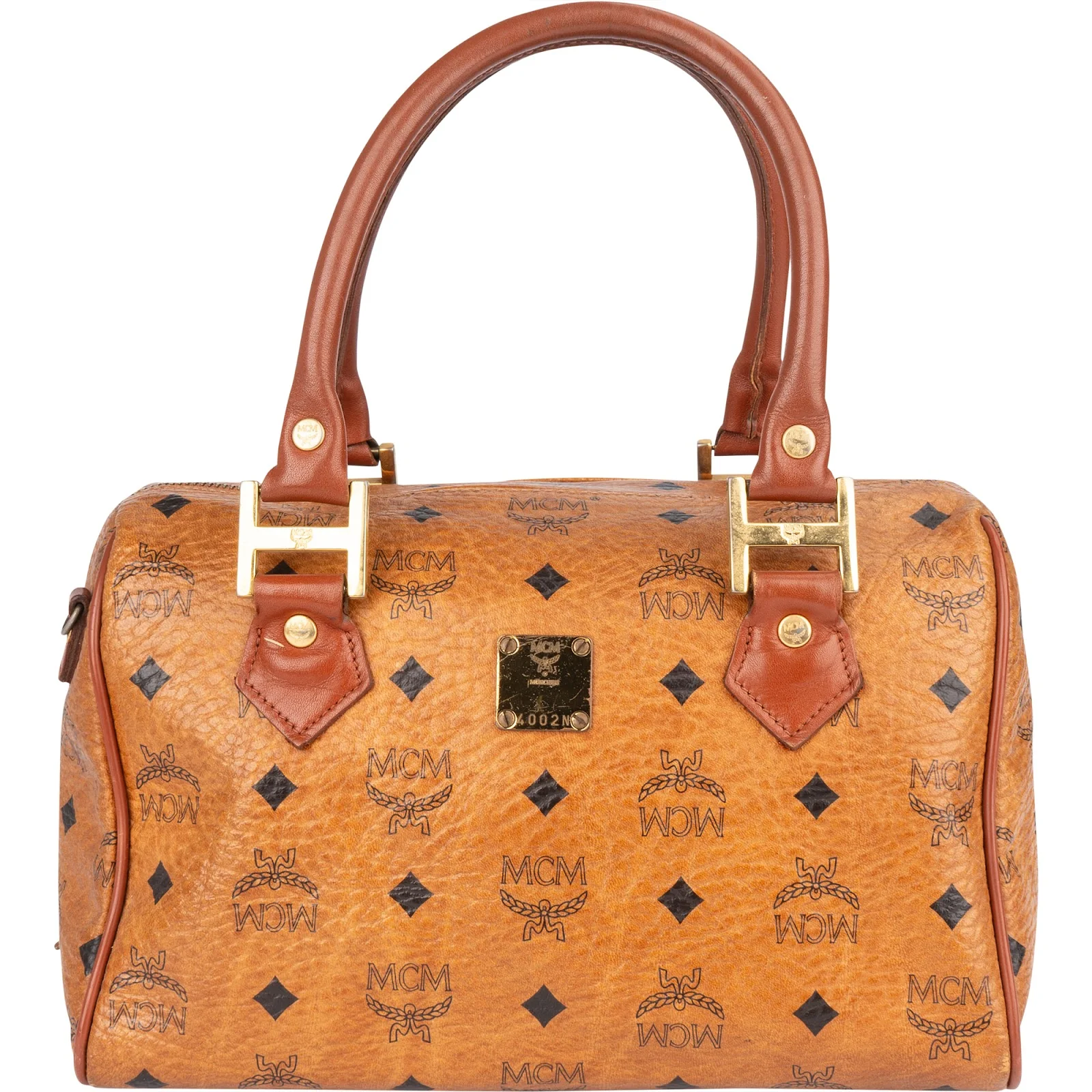 MCM Monogram Visetos Boston  Bag