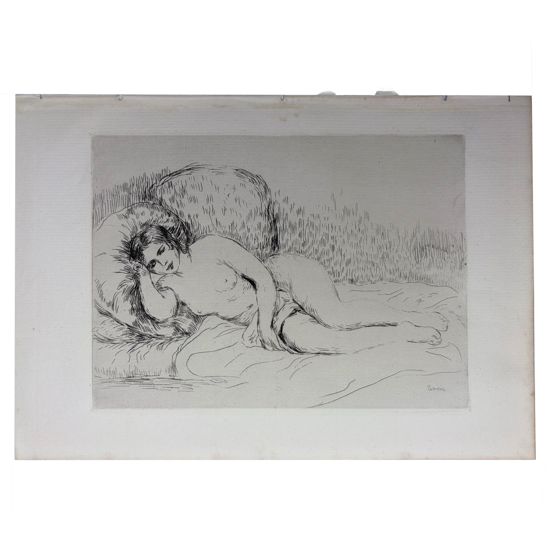 Auguste Renoir  - Femme nue couchée , tournée à gauche - Lithographie 1910