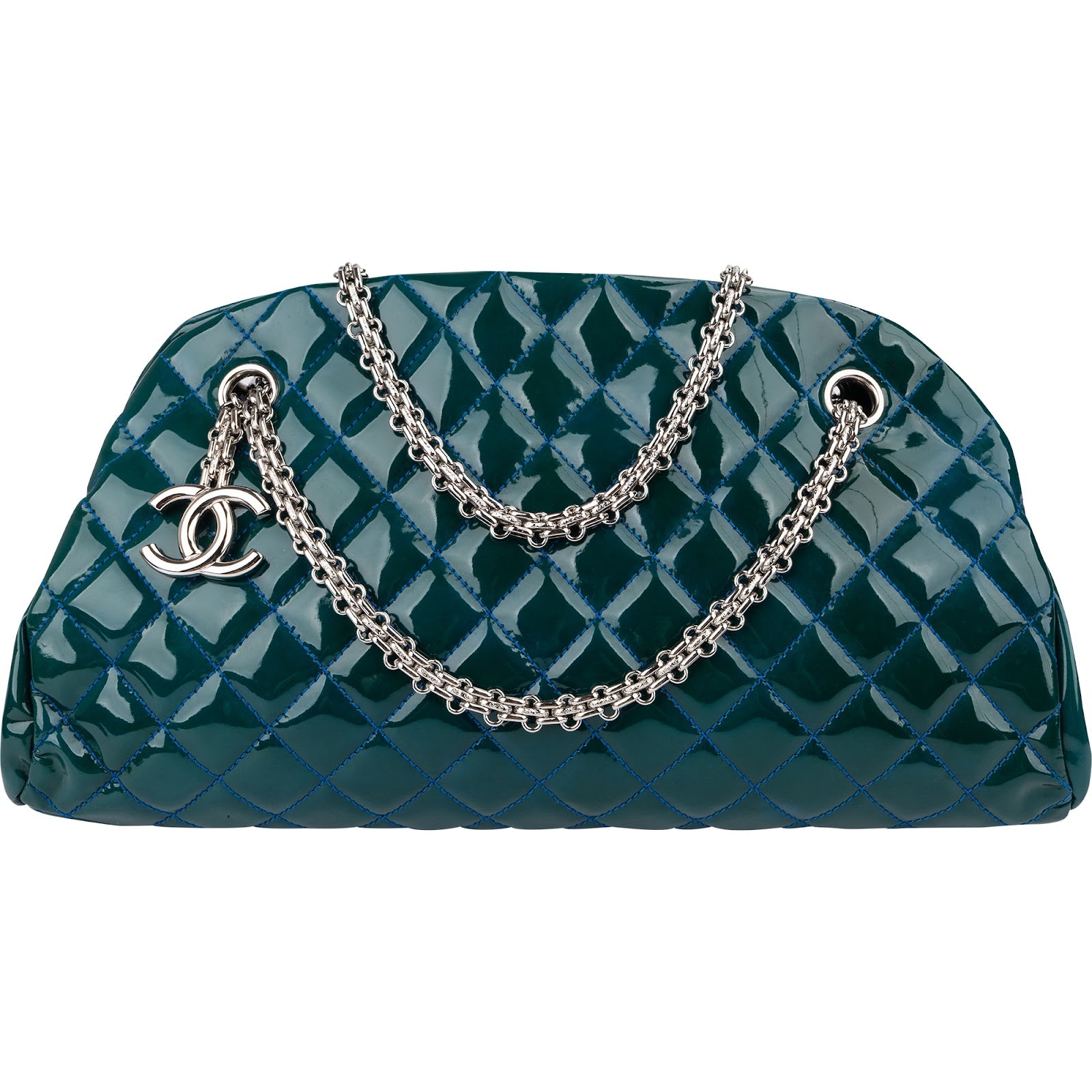 Chanel Quilted Patent Leather Mademoiselle Bowler Shoulder Bag