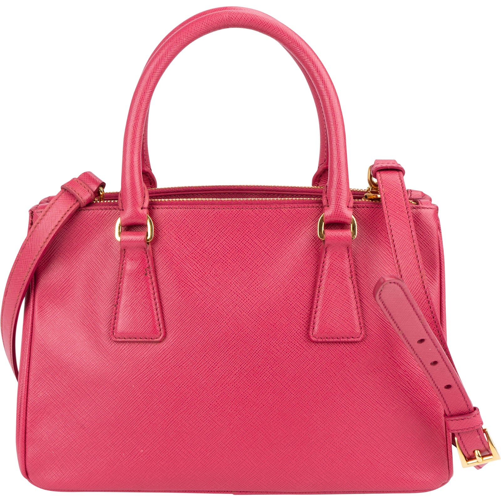 Prada Pink Saffiano Leather Small Galleria Handbag