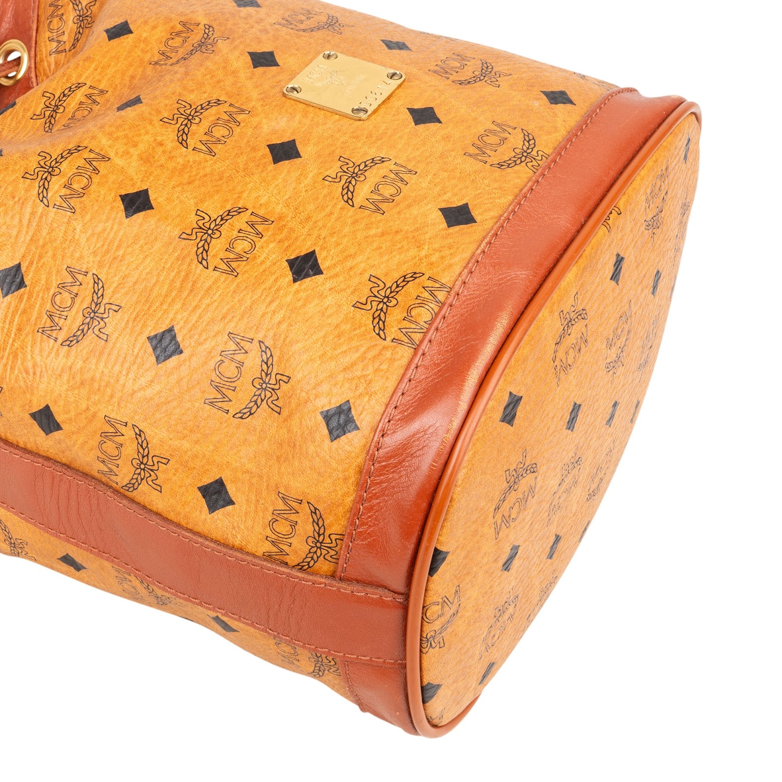 Sac à bandoulière type « bucket » MCM à cordon de serrage, motif Monogram Visetos