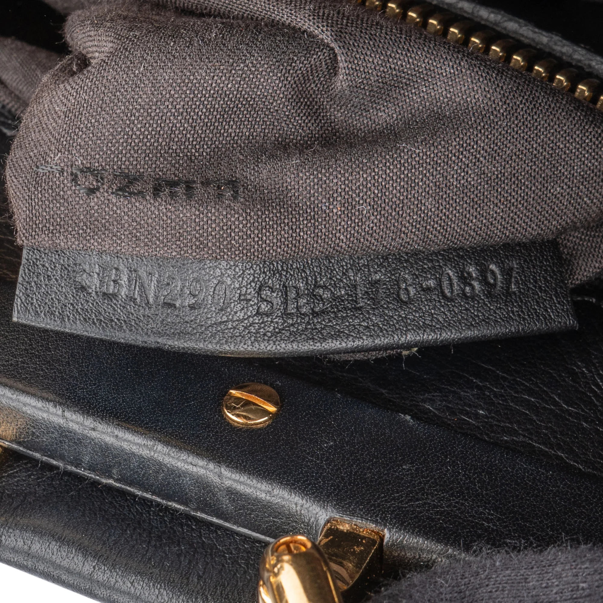 Fendi Noir Leather Gold Edition Spikes Peekaboo Handbag