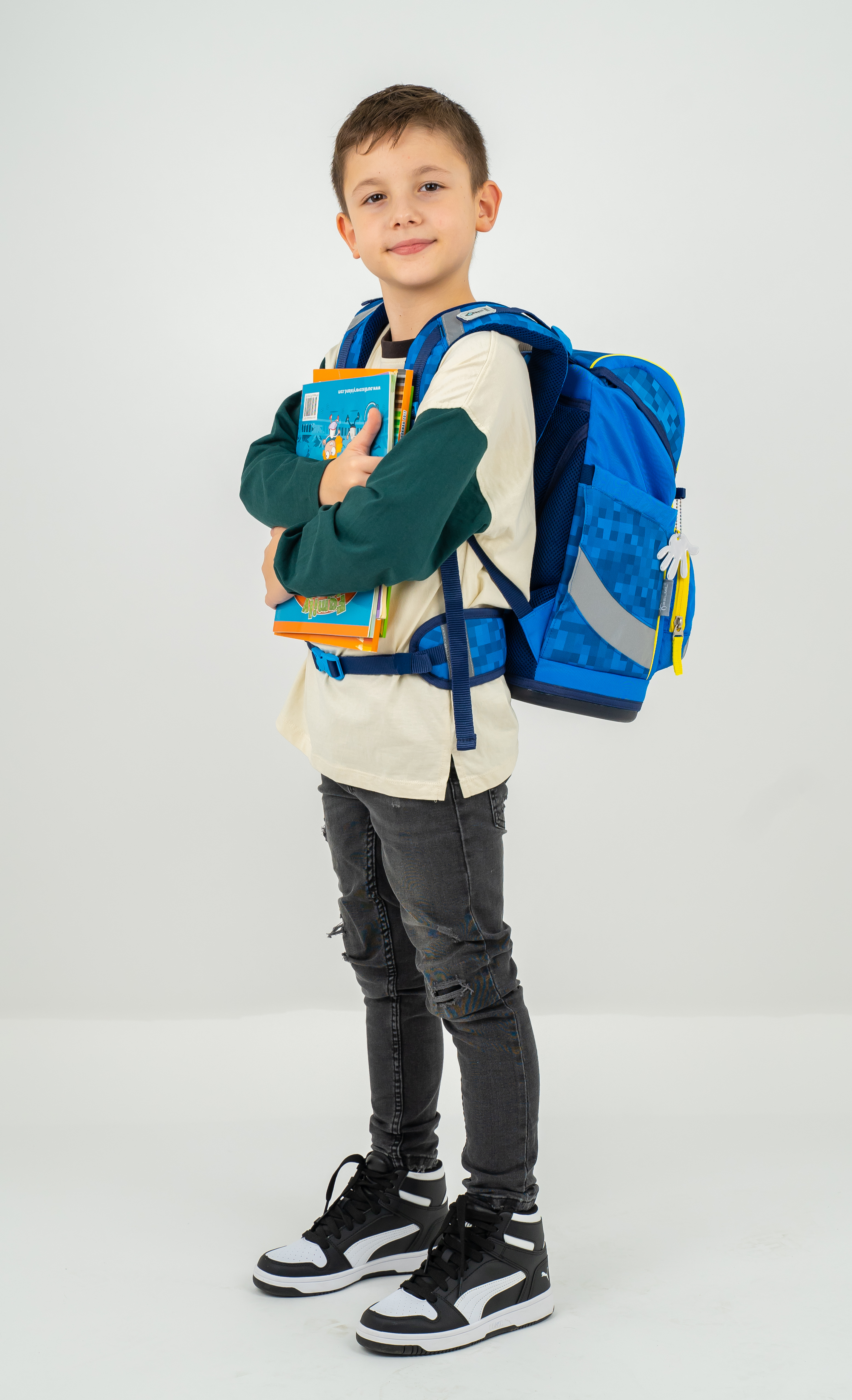 Smarty Schulranzen Set 5-teilig mit 6 Patches - Funky Blue