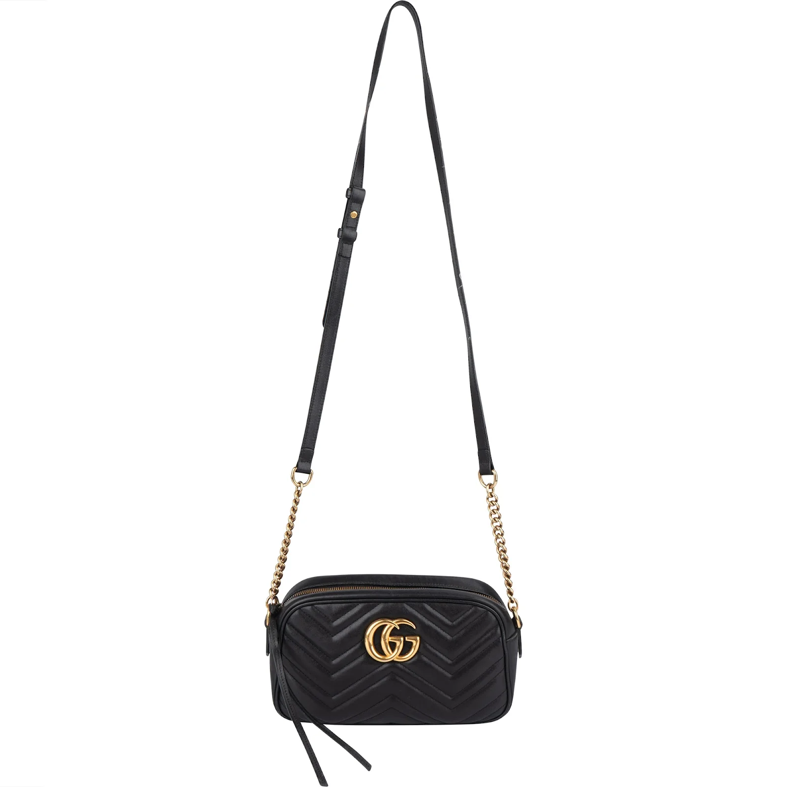 Gucci Quilted Leather GG Marmont Crossbody Bag