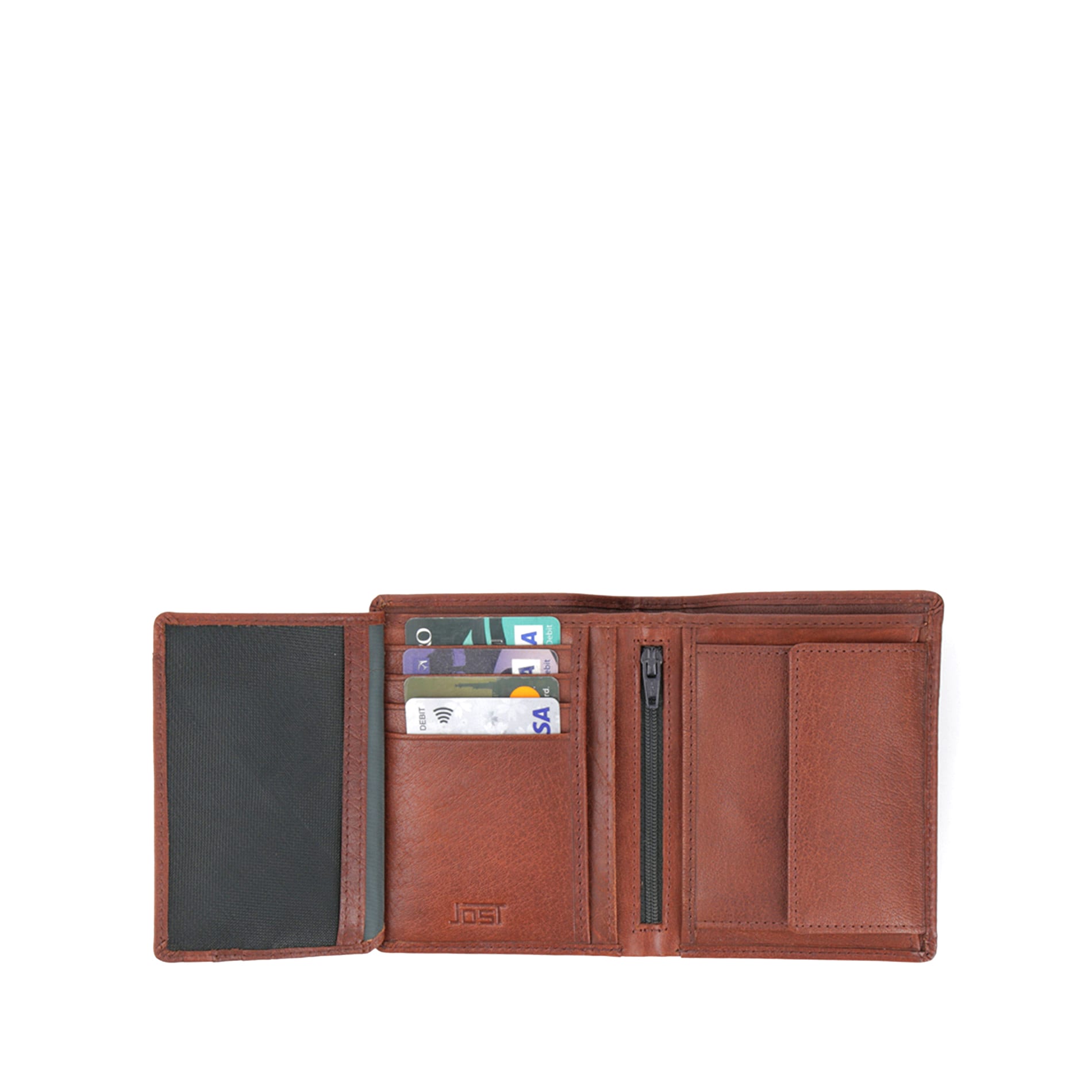 Portfel MALMÖ pionowy - koniak