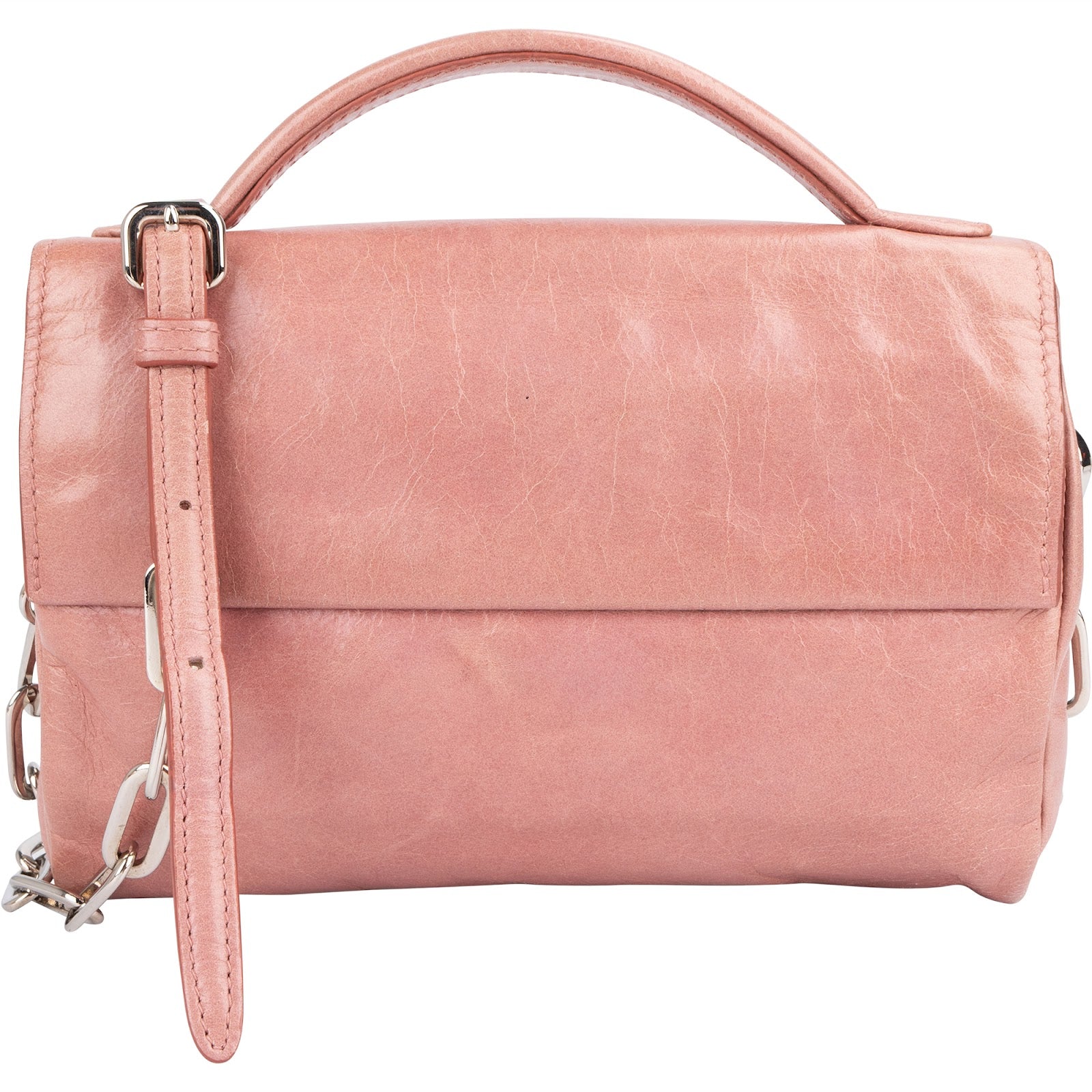 Różowa torebka Miu Miu z rączką na górze, wykonana ze skóry Vitello Lux, w stylu mini crossbody