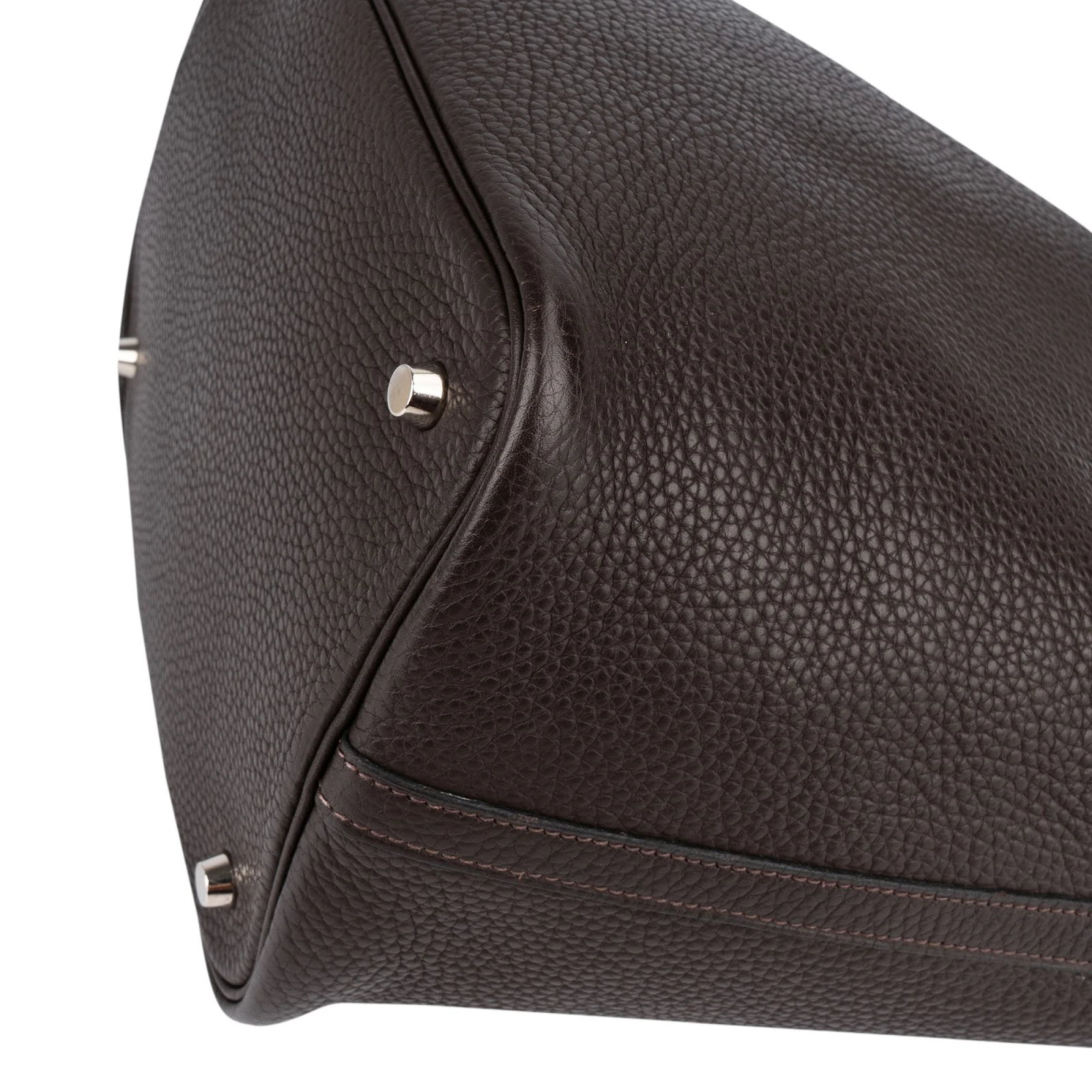 Hermès Brun Clemence Picotin Lock 22 (MM) Handbag