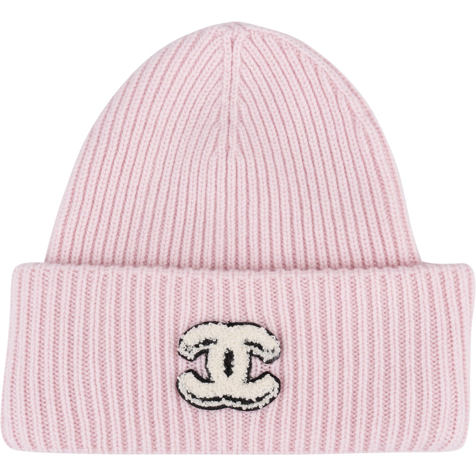 Chanel - CC Emblem Ribbed Beanie