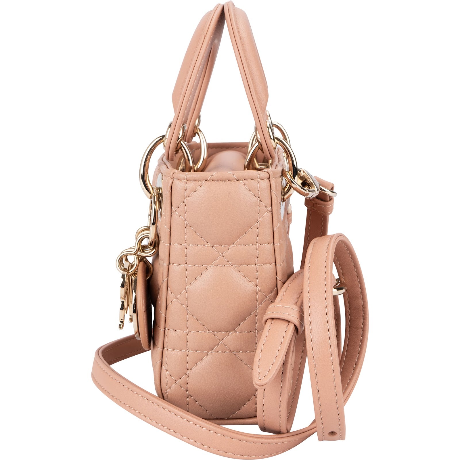 Christian Dior Lambskin Micro Lady Dior Crossbody Bag