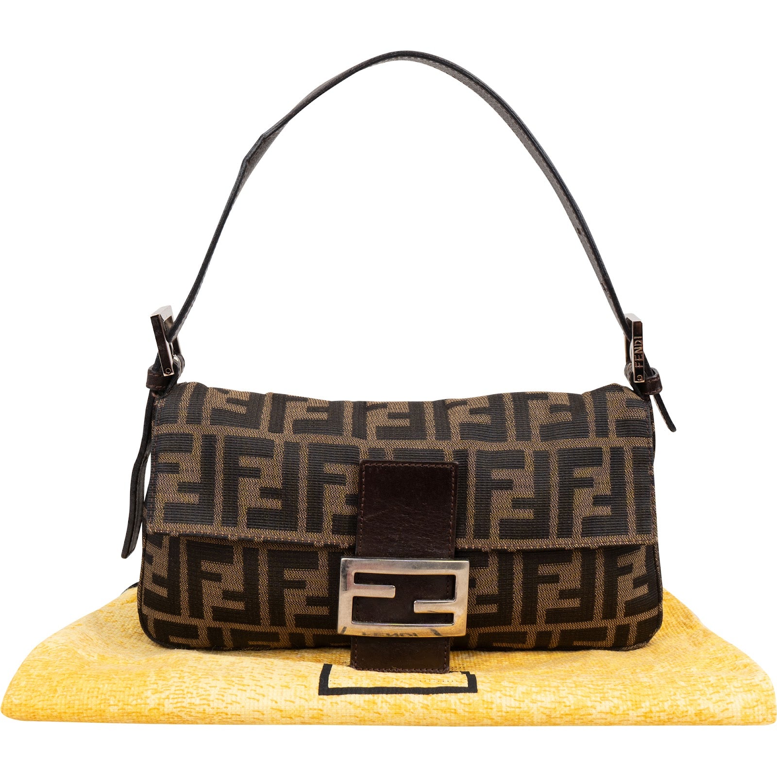 Fendi Monogram Zucca Baguette Shoulder Bag