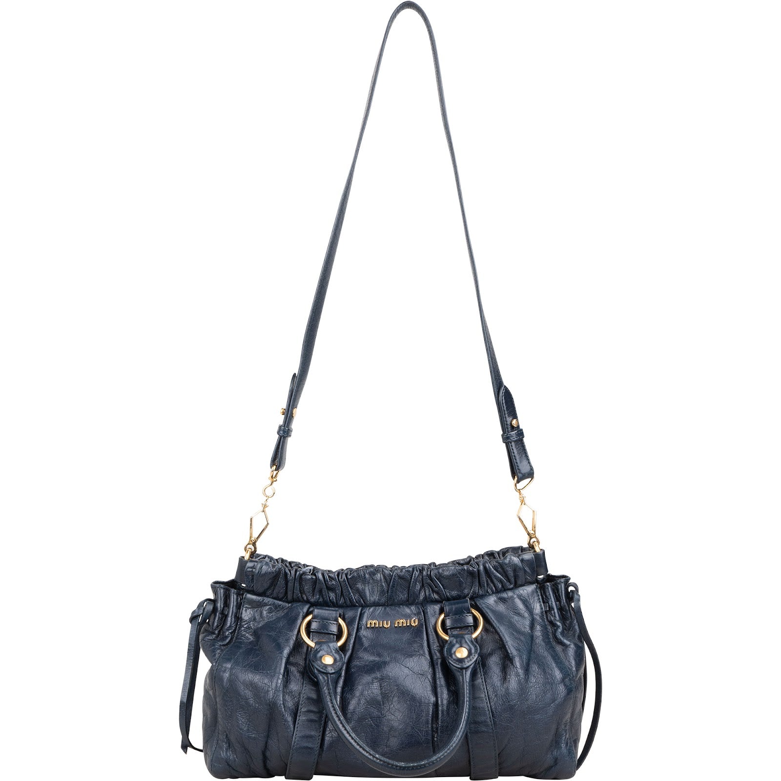 Miu Miu – Vitello Lux Drawstring Satchel Crossbody Bag