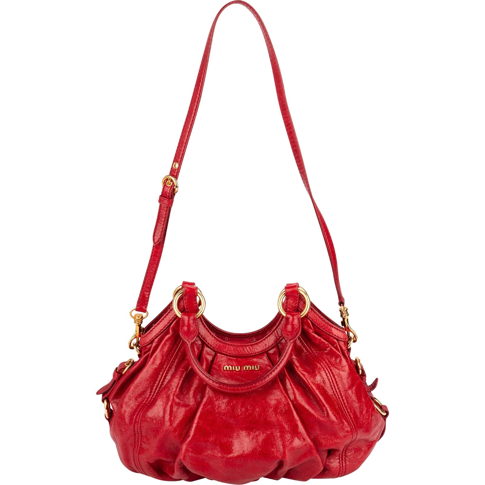 Miu Miu Vitello Lux Coffer Hobo Shoulder Bag