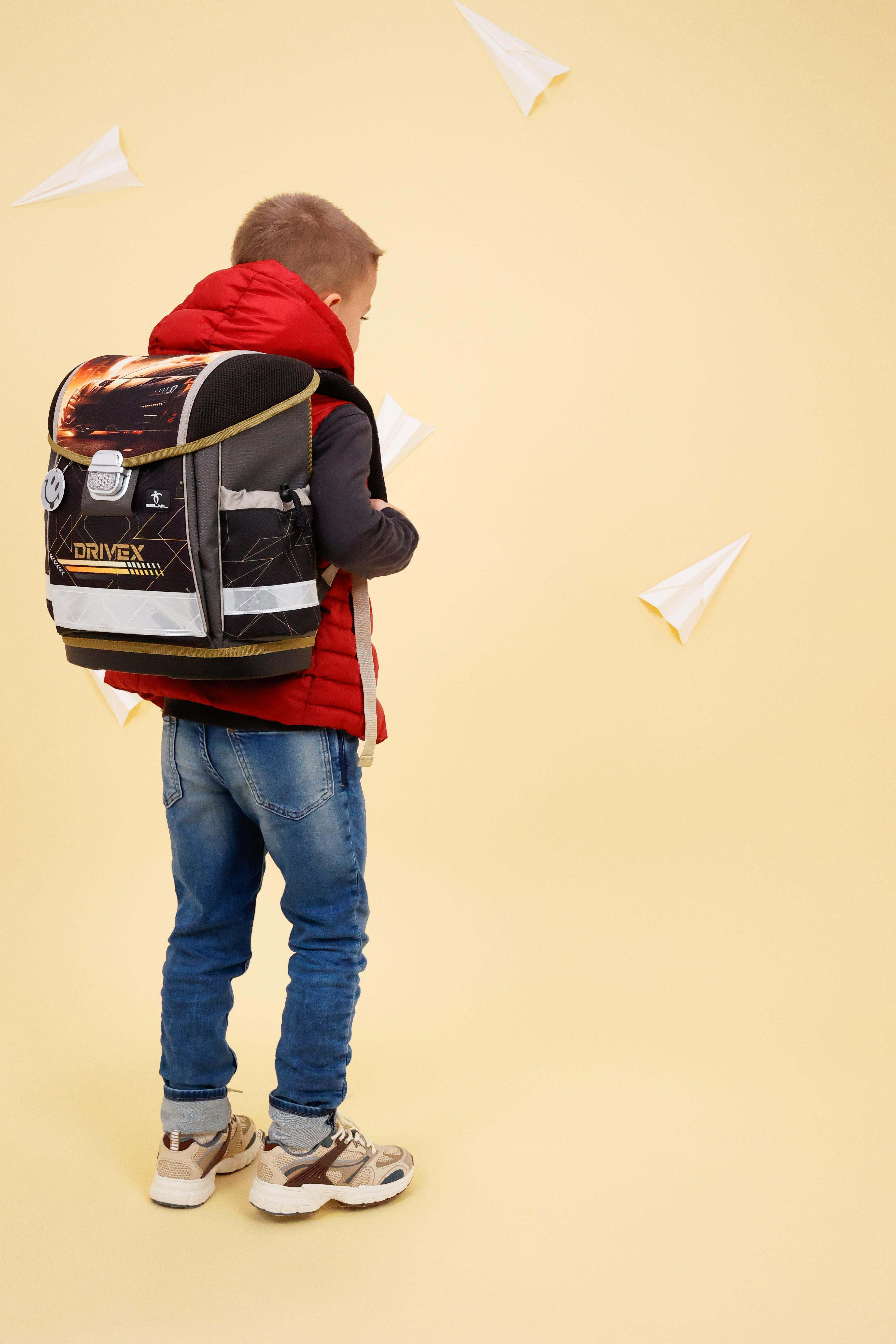 Classy Schulranzen Set 4-teilig mit Brustgurt - Drivex
