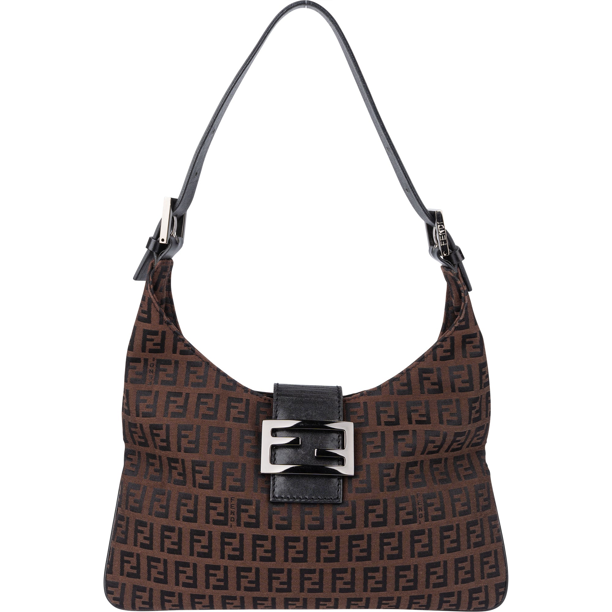 Sac à bandoulière Fendi FF Monogram Baguette à boucle
