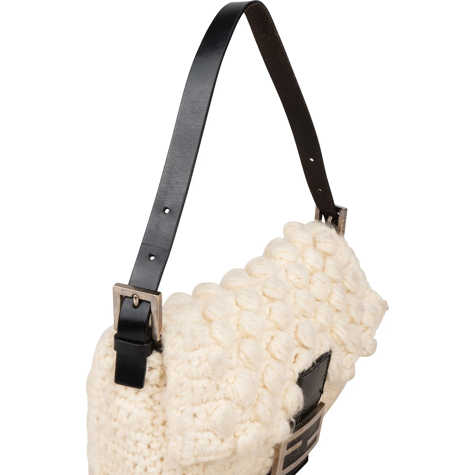 Fendi Wool Knit Baguette Shoulder Bag