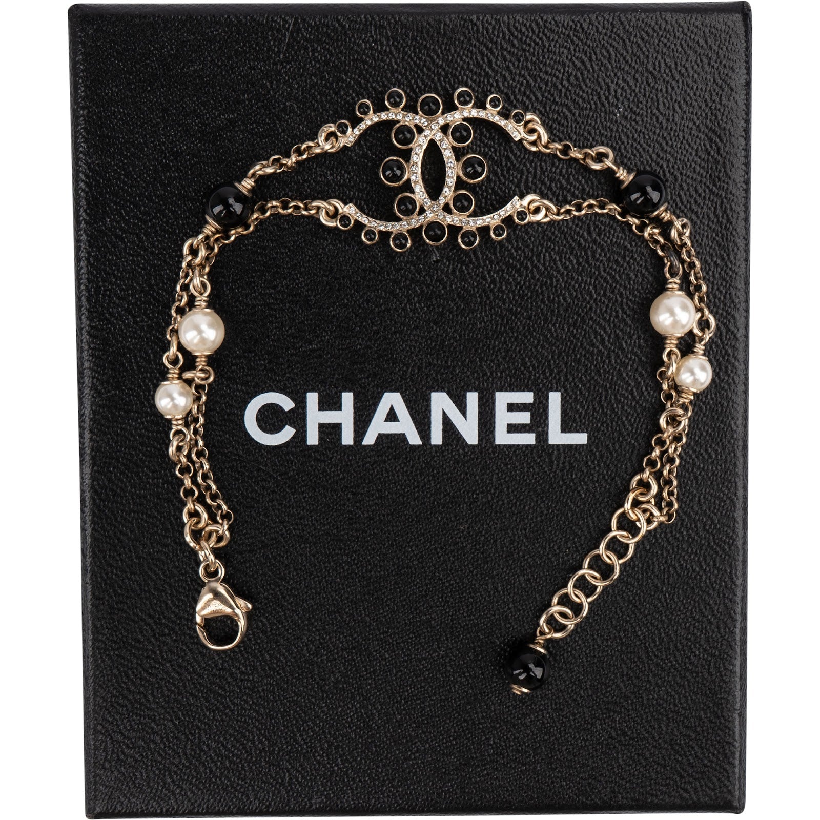 Chanel CC Crystal Pearl Bracelet