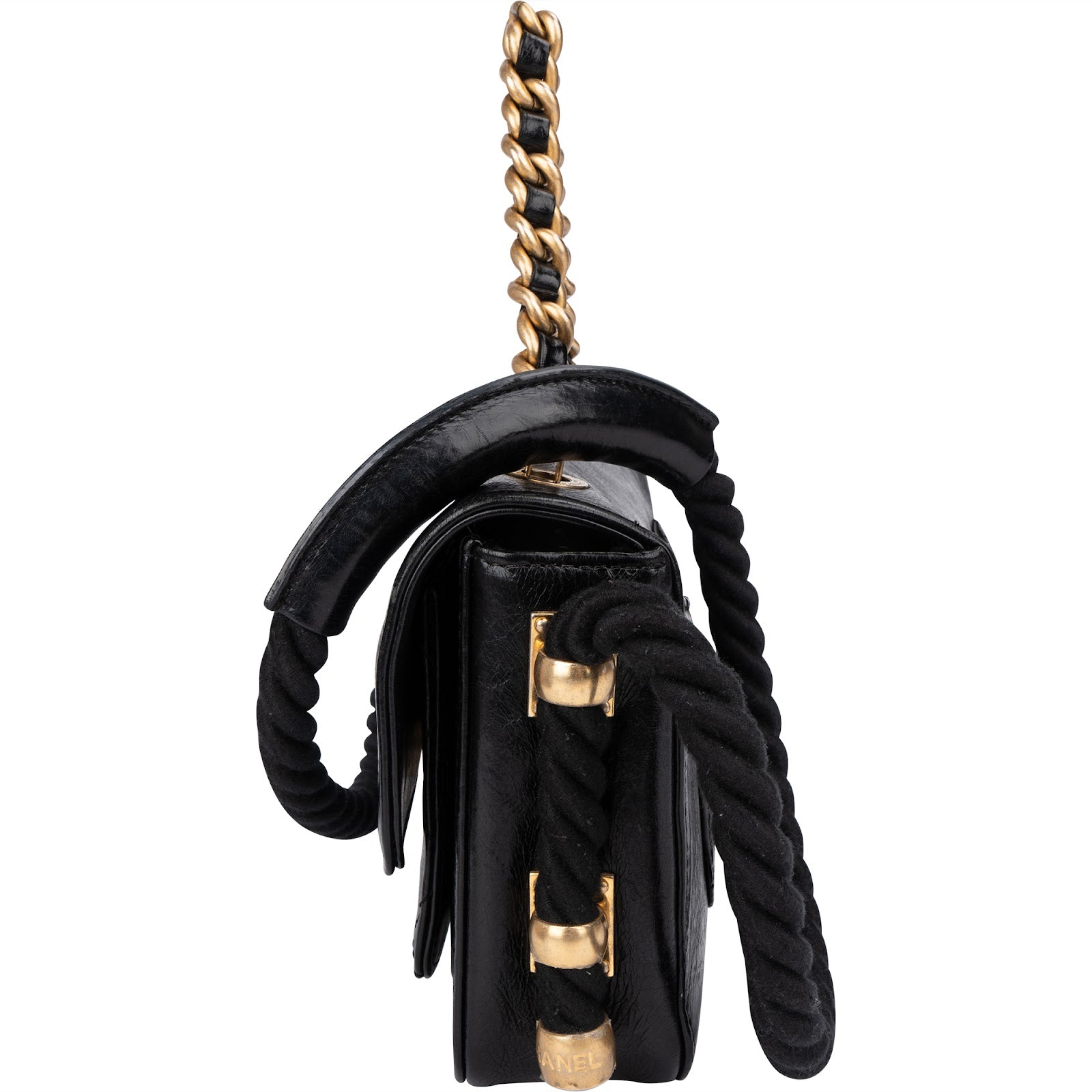 Chanel - Vintage Rope Strap Single Flap Shoulder Bag
