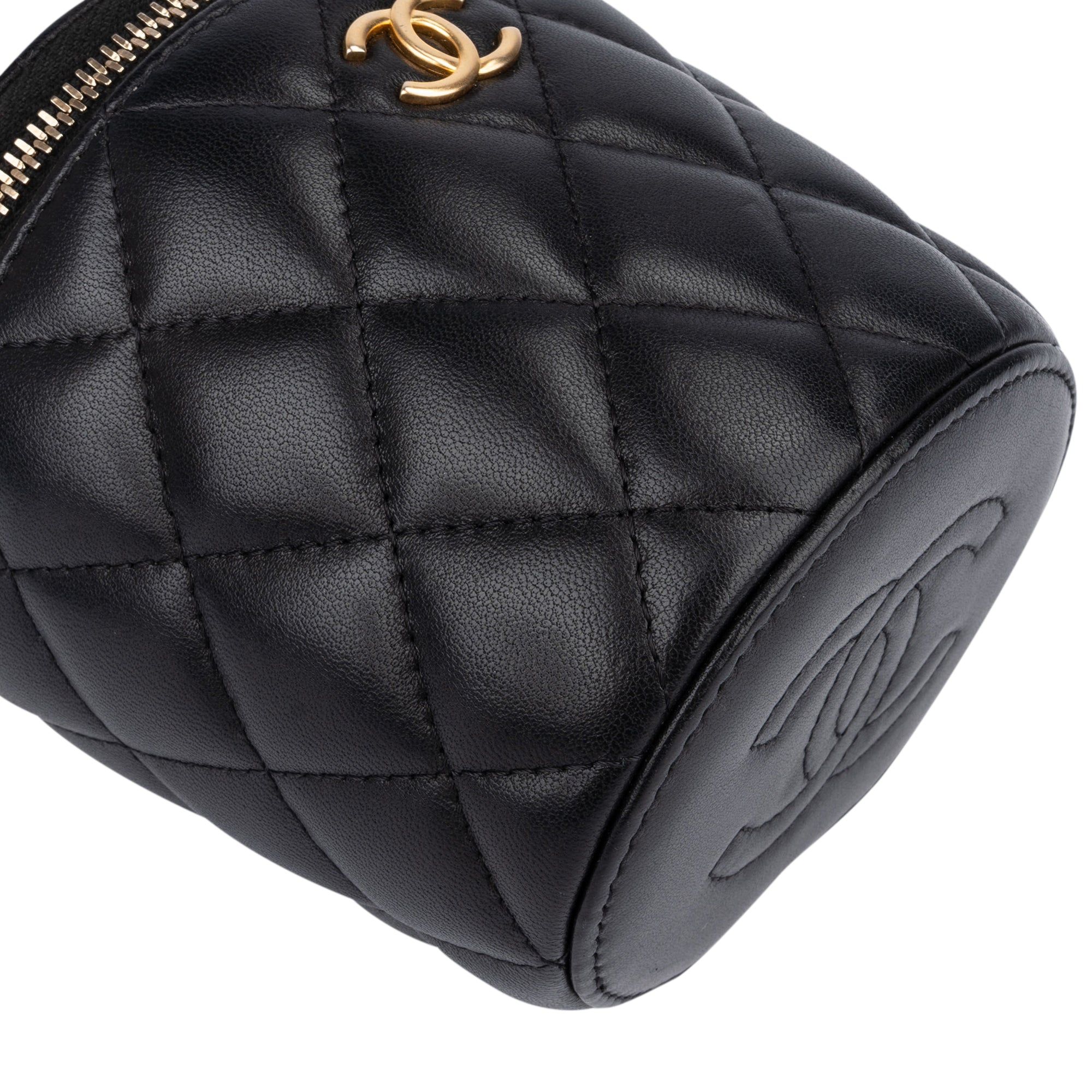 Mini sac à bandoulière « Vanity » en agneau matelassé Chanel